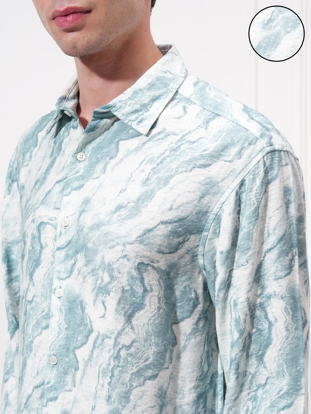 Highlander Men Blue Printed Relaxed Fit Casual Shirt - Blue - Image 5