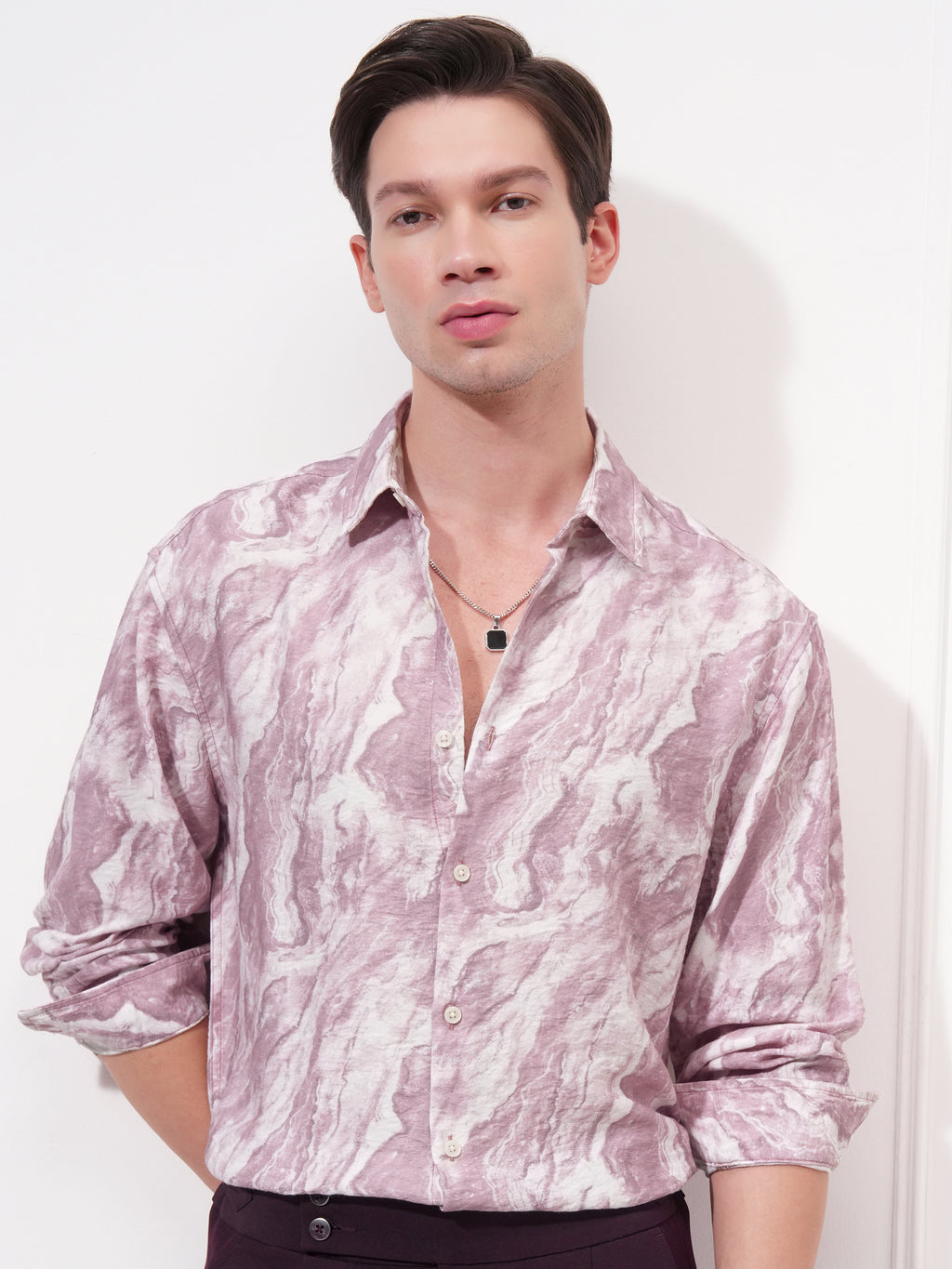 Highlander Men Pink Printed Relaxed Fit Casual Shirt - Pink - Image 1