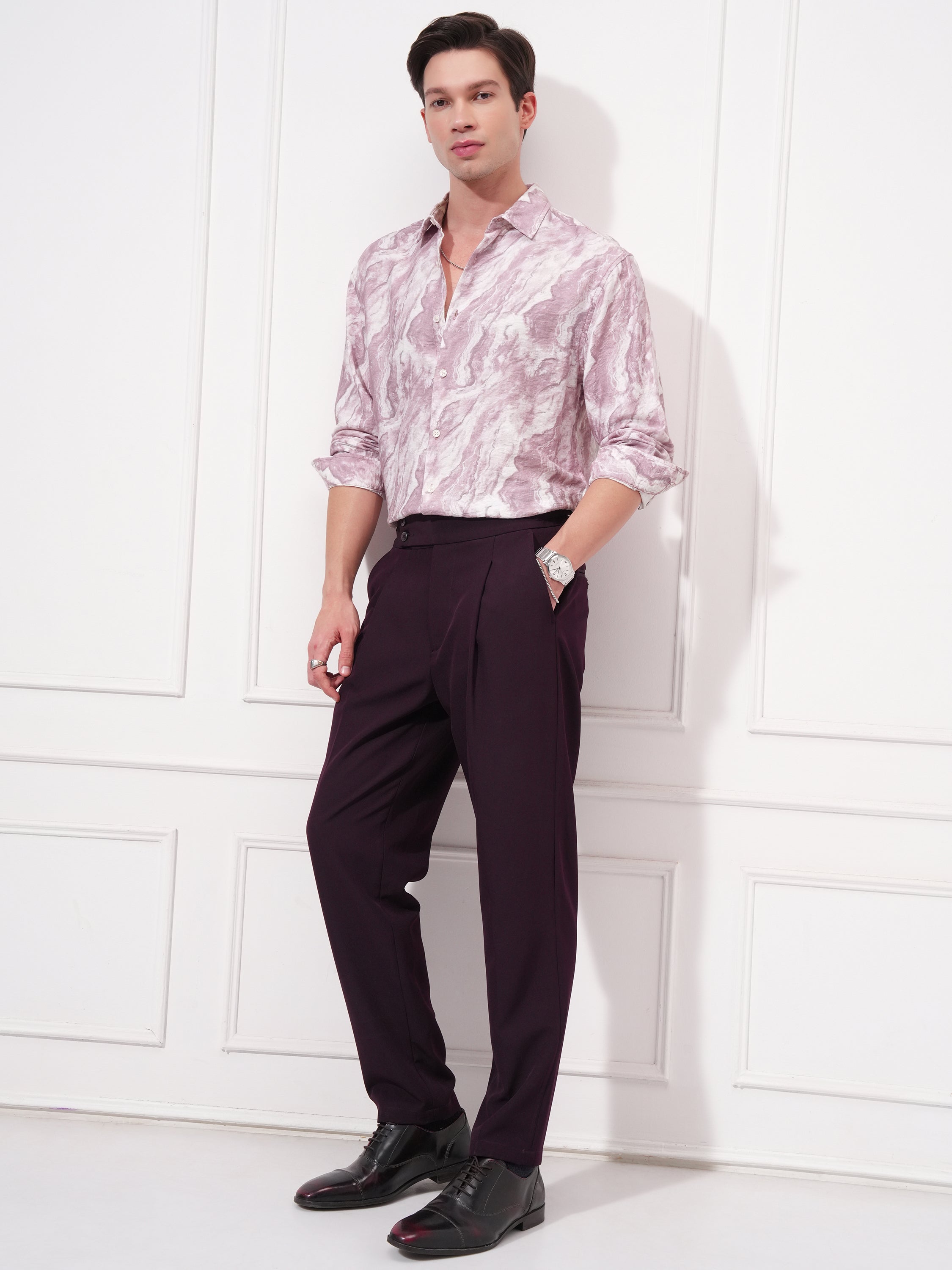 Highlander Men Pink Printed Relaxed Fit Casual Shirt - Pink - Image 2