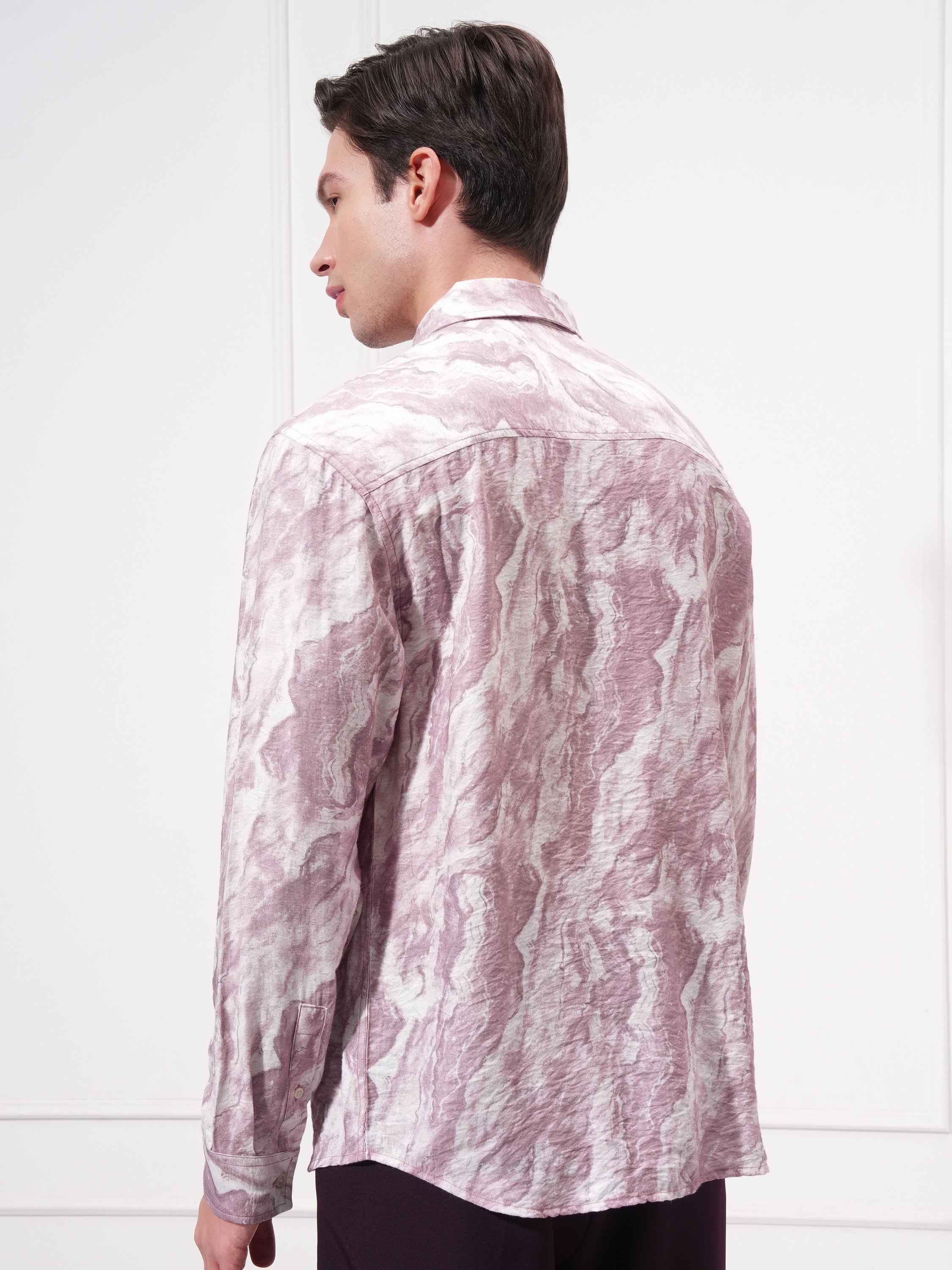 Highlander Men Pink Printed Relaxed Fit Casual Shirt - Pink - Image 3