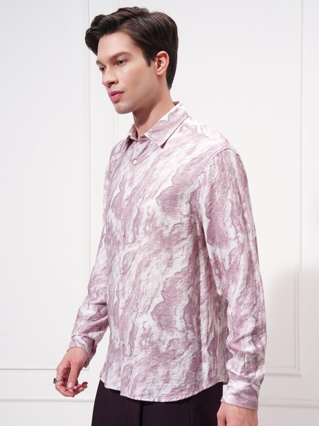 Highlander Men Pink Printed Relaxed Fit Casual Shirt - Pink - Image 4