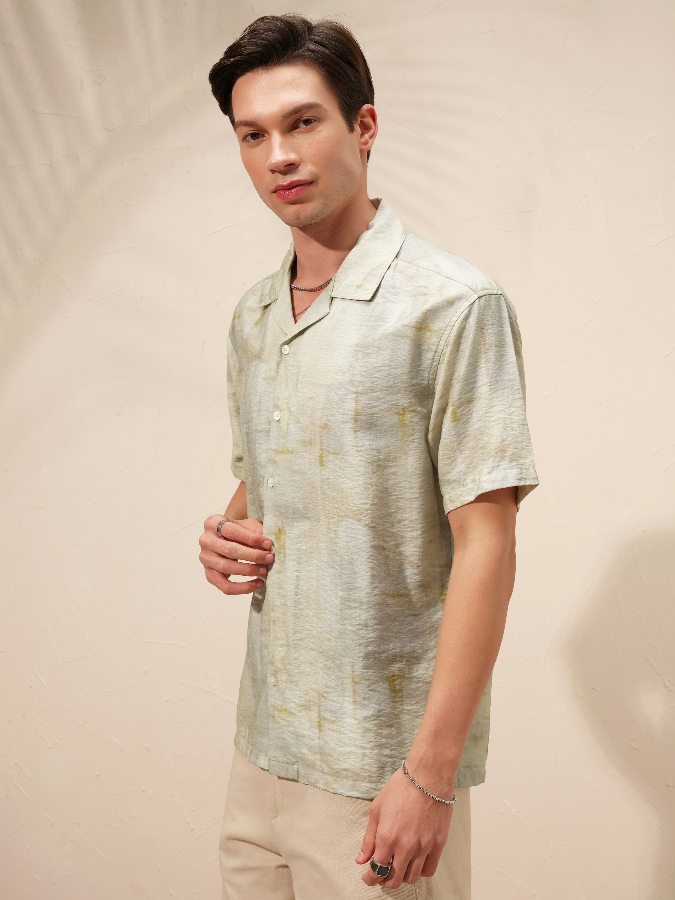 Highlander Men Green Printed Relaxed Fit Casual Shirt - Green - Image 4