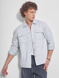 Highlander Men Blue Self Design Relaxed Fit Casual Shirt - Blue - Image 1