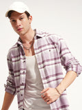 Highlander Men Pink Checked Relaxed Fit Casual Shirt - Pink - Image 1