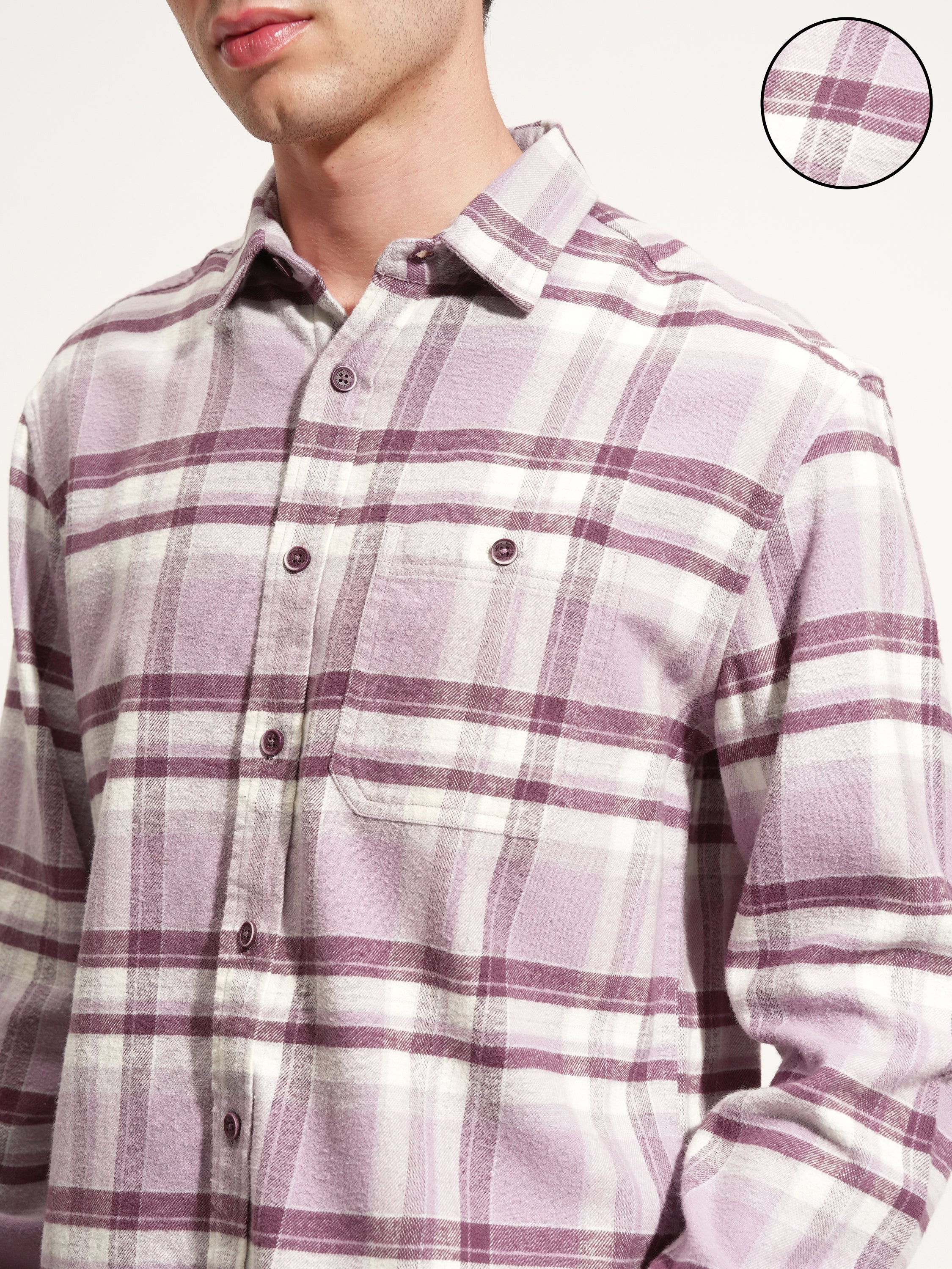 Highlander Men Pink Checked Relaxed Fit Casual Shirt - Pink - Image 5
