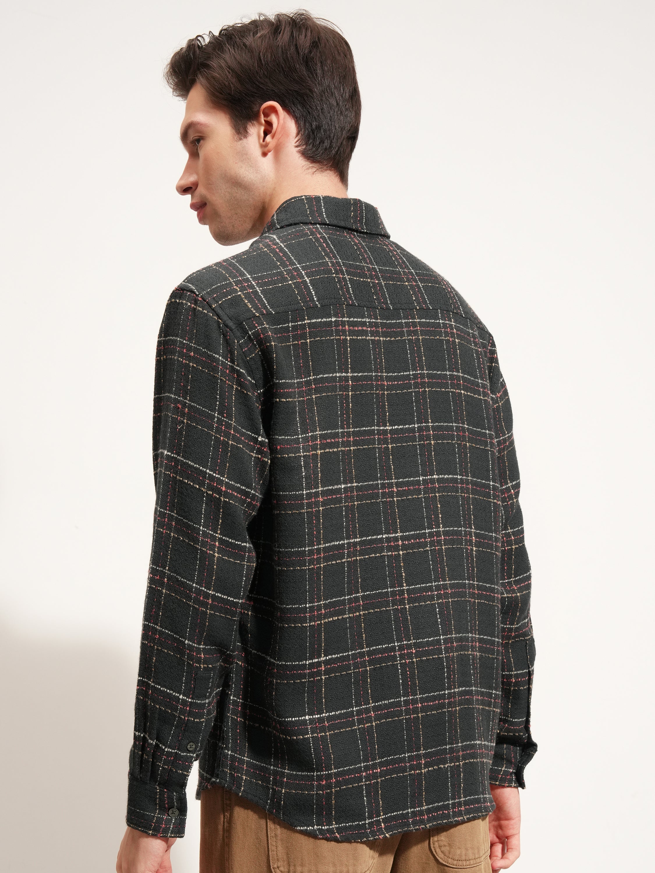 Highlander Men Green Checked Relaxed Fit Casual Shirt - Green - Image 3