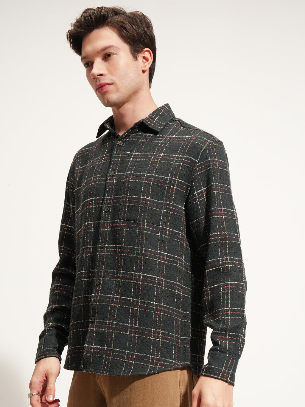 Highlander Men Green Checked Relaxed Fit Casual Shirt - Green - Image 4
