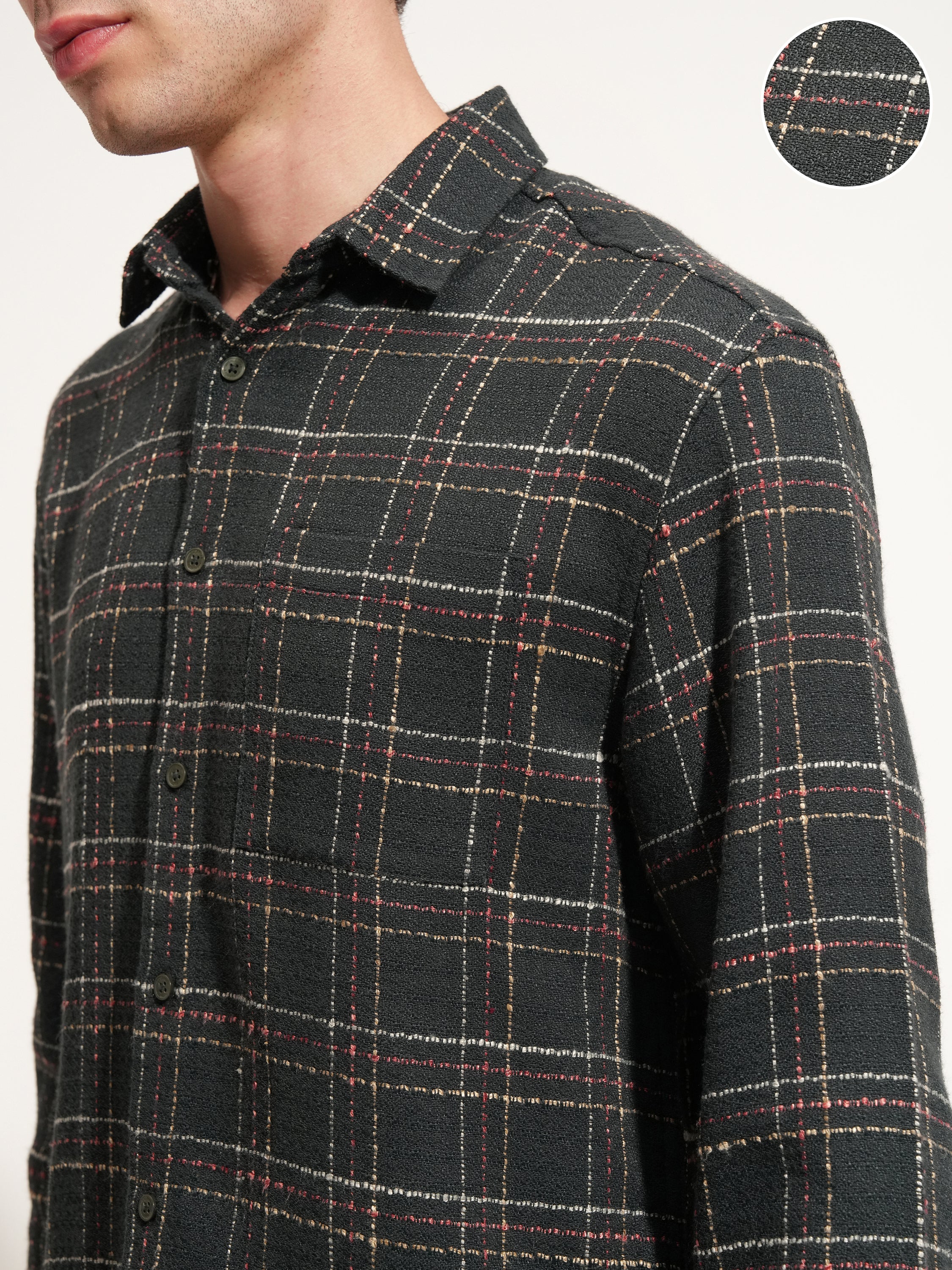 Highlander Men Green Checked Relaxed Fit Casual Shirt - Green - Image 5