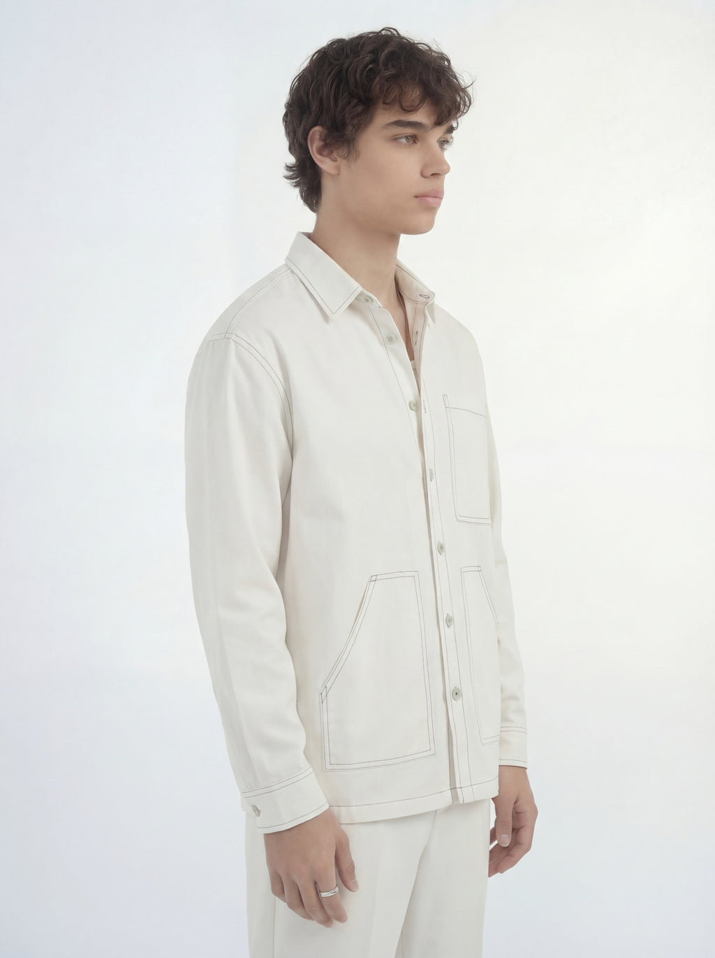 Highlander Men White Solid Oversized Fit Casual Shirt - White - Image 6