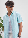 Highlander Men Blue Checked Relaxed Fit Casual Shirt - Blue - Image 1