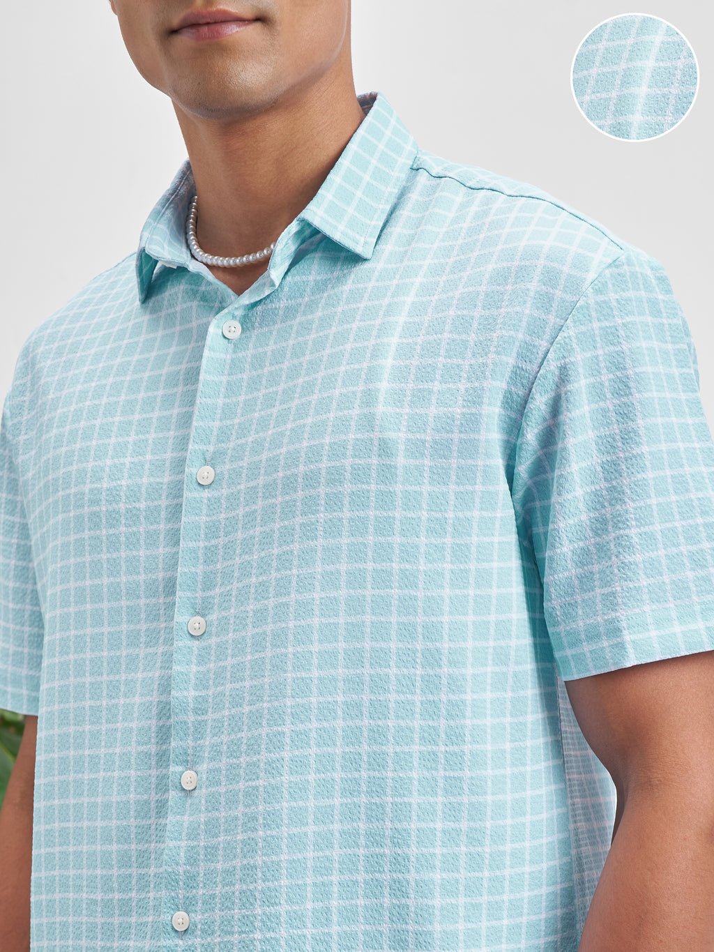 Highlander Men Blue Checked Relaxed Fit Casual Shirt - Blue - Image 5