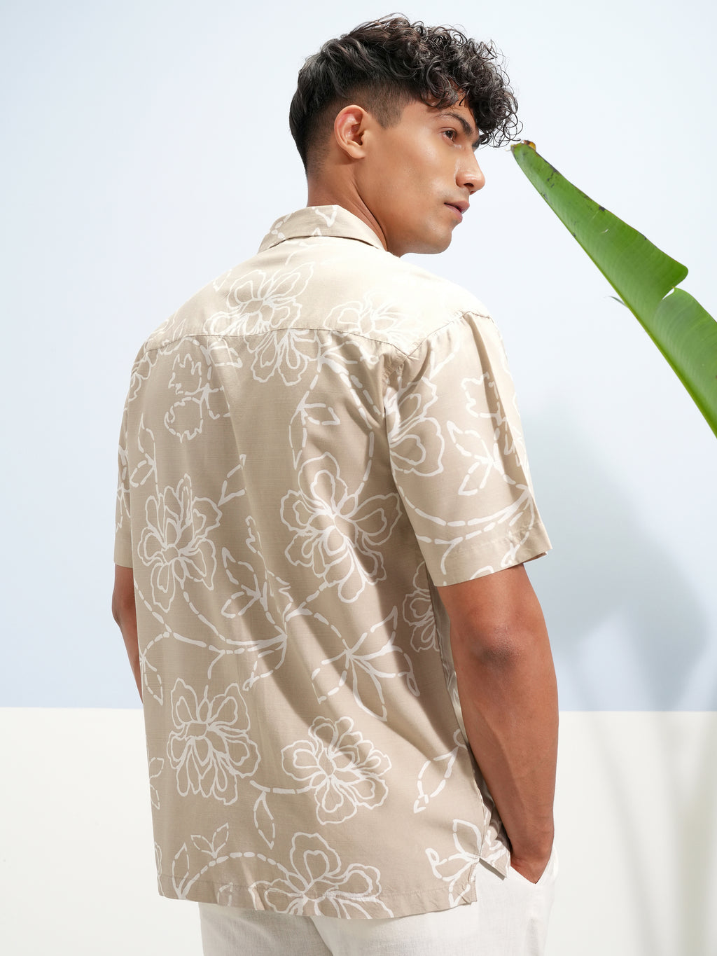 Highlander Men Tan Printed Relaxed Fit Casual Shirt - Tan - Image 3