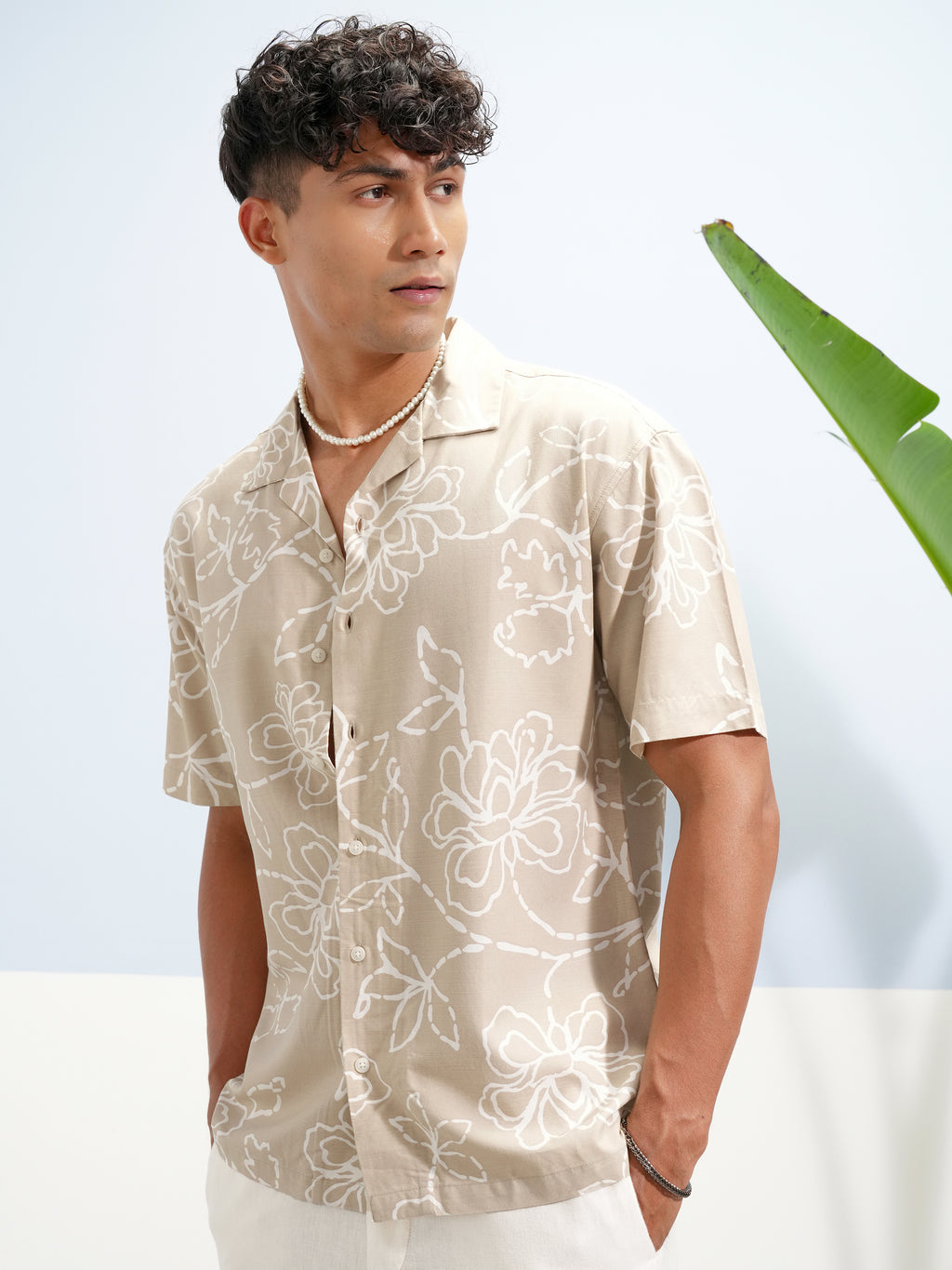 Highlander Men Tan Printed Relaxed Fit Casual Shirt - Tan - Image 4