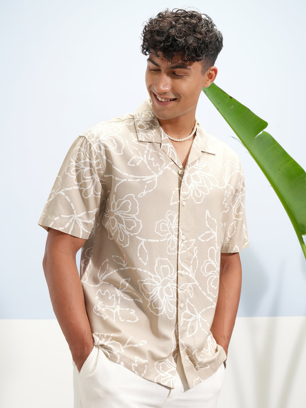 Highlander Men Tan Printed Relaxed Fit Casual Shirt - Tan - Image 6