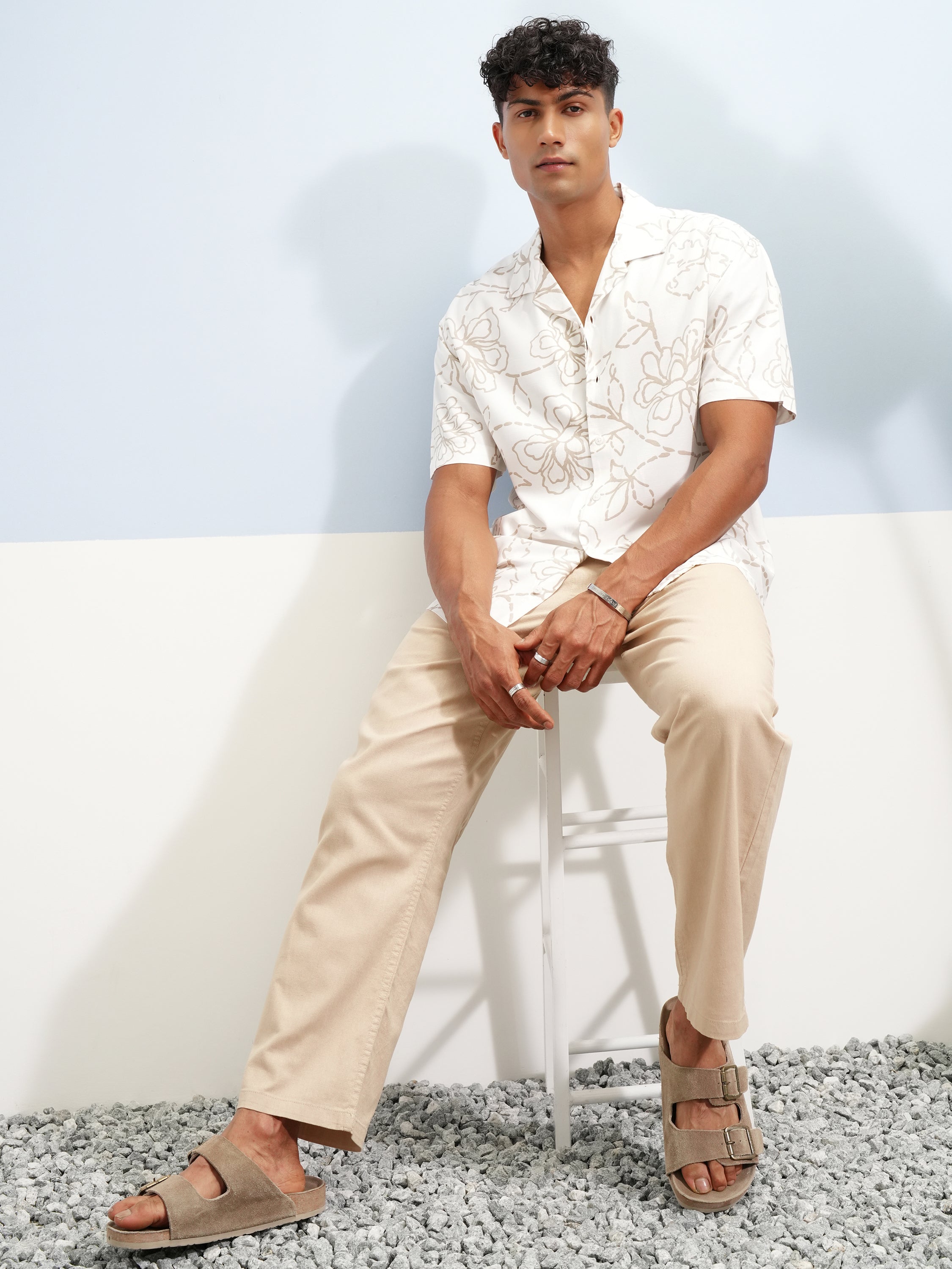 Highlander Men White Printed Relaxed Fit Casual Shirt - White - Image 2