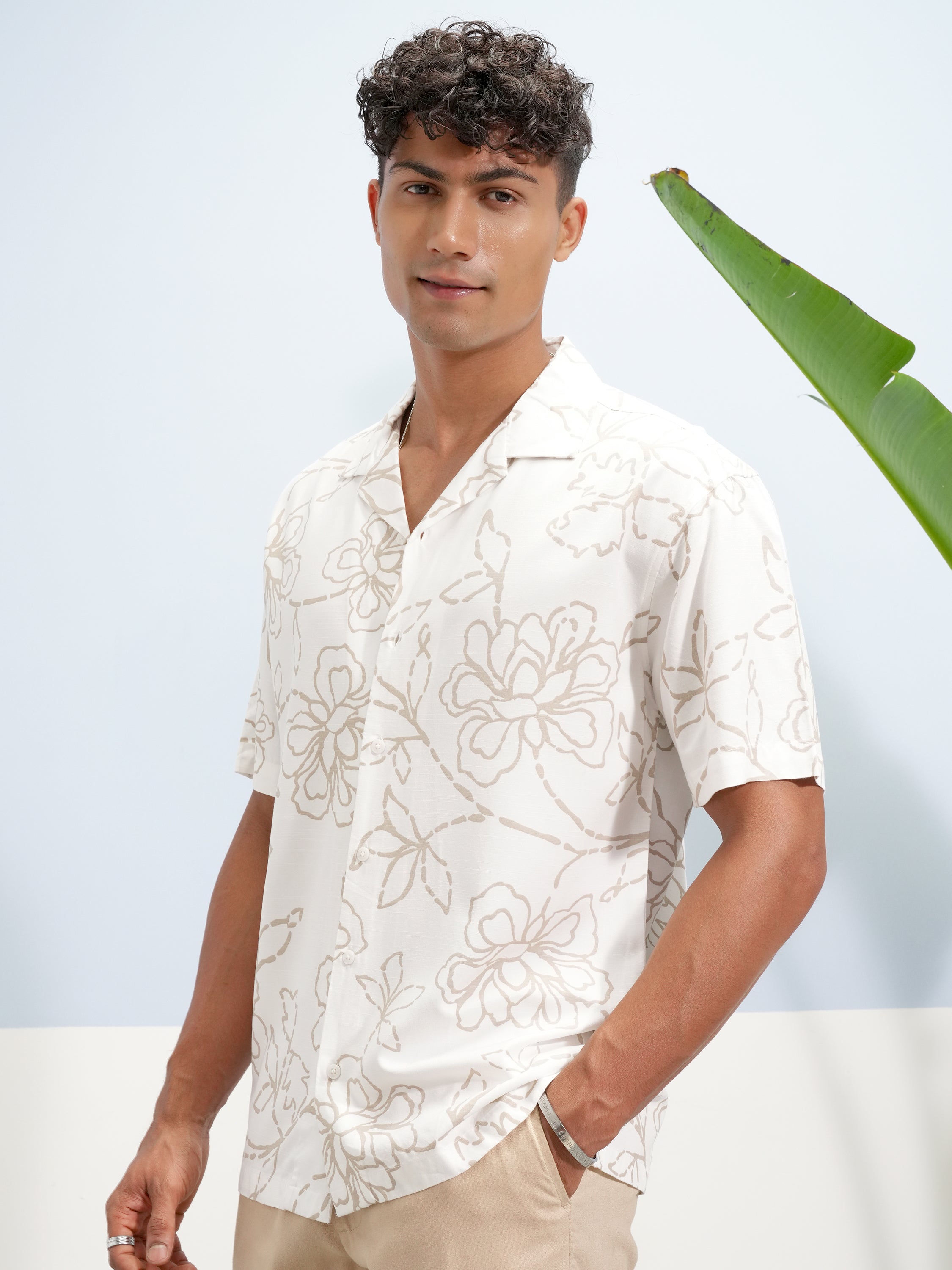Highlander Men White Printed Relaxed Fit Casual Shirt - White - Image 4