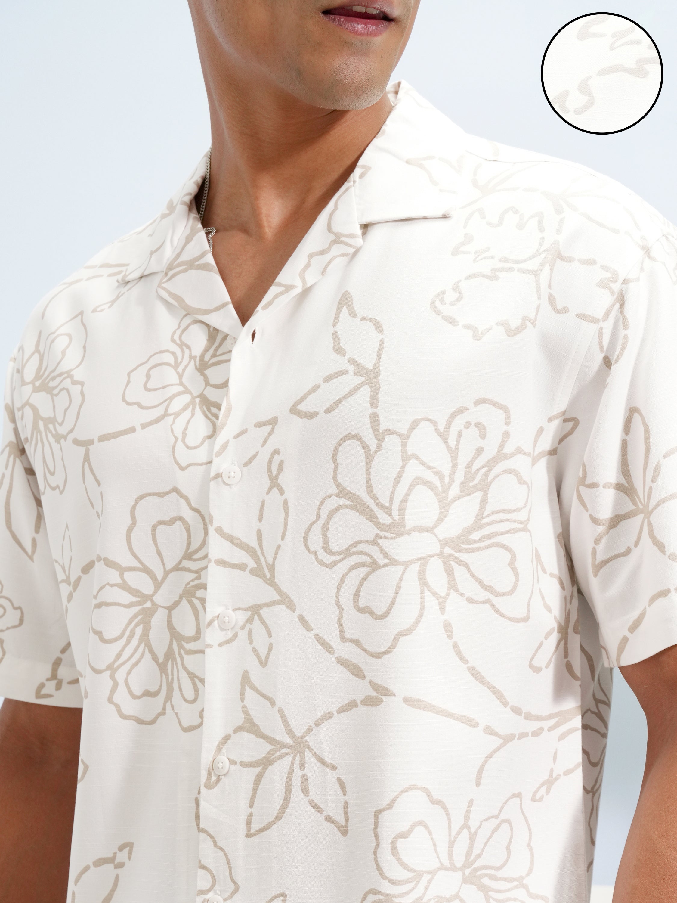 Highlander Men White Printed Relaxed Fit Casual Shirt - White - Image 5