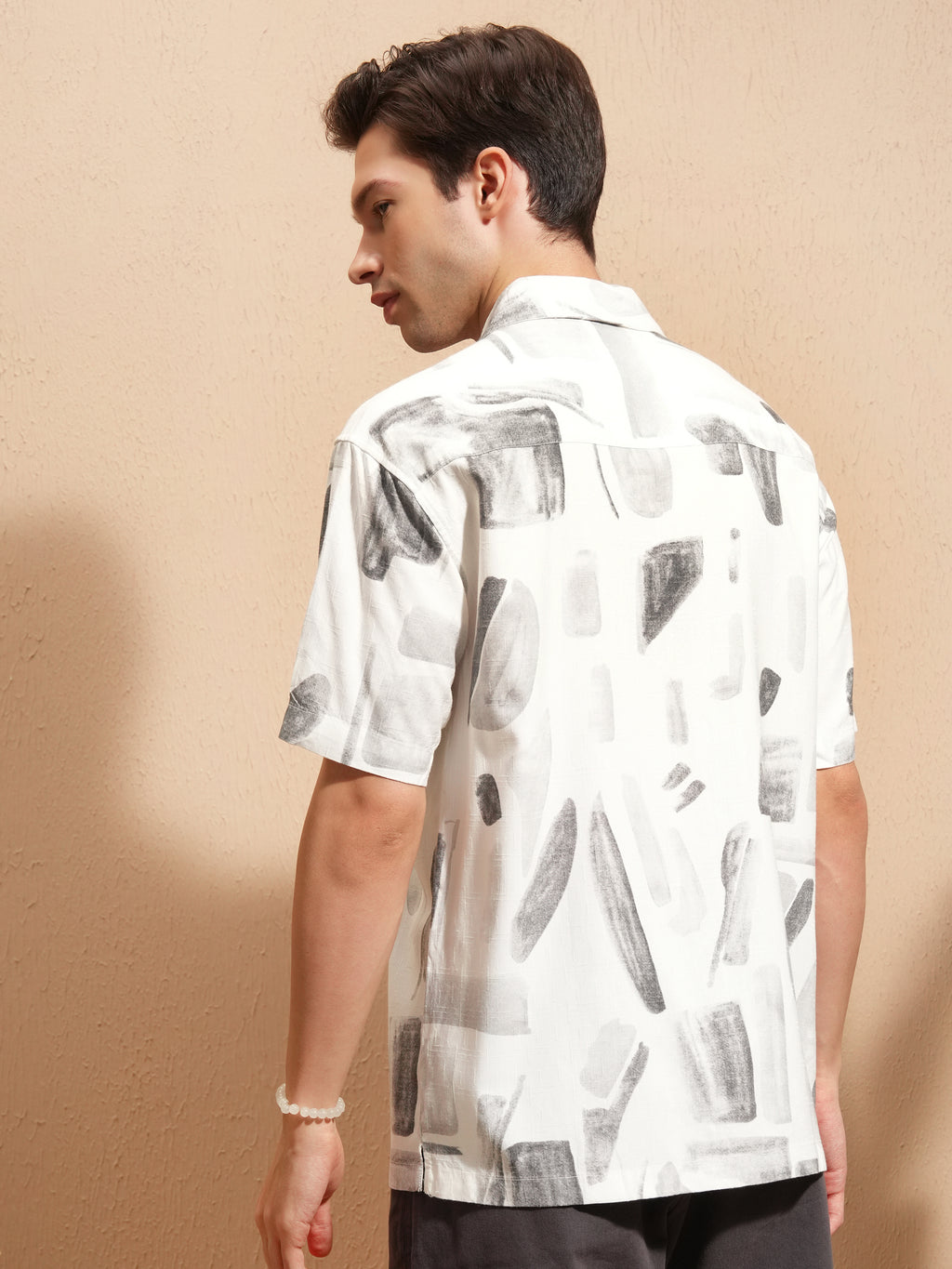 Highlander Men White Printed Relaxed Fit Casual Shirt - White - Image 3