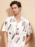 Highlander Men White Printed Relaxed Fit Casual Shirt - White - Image 1
