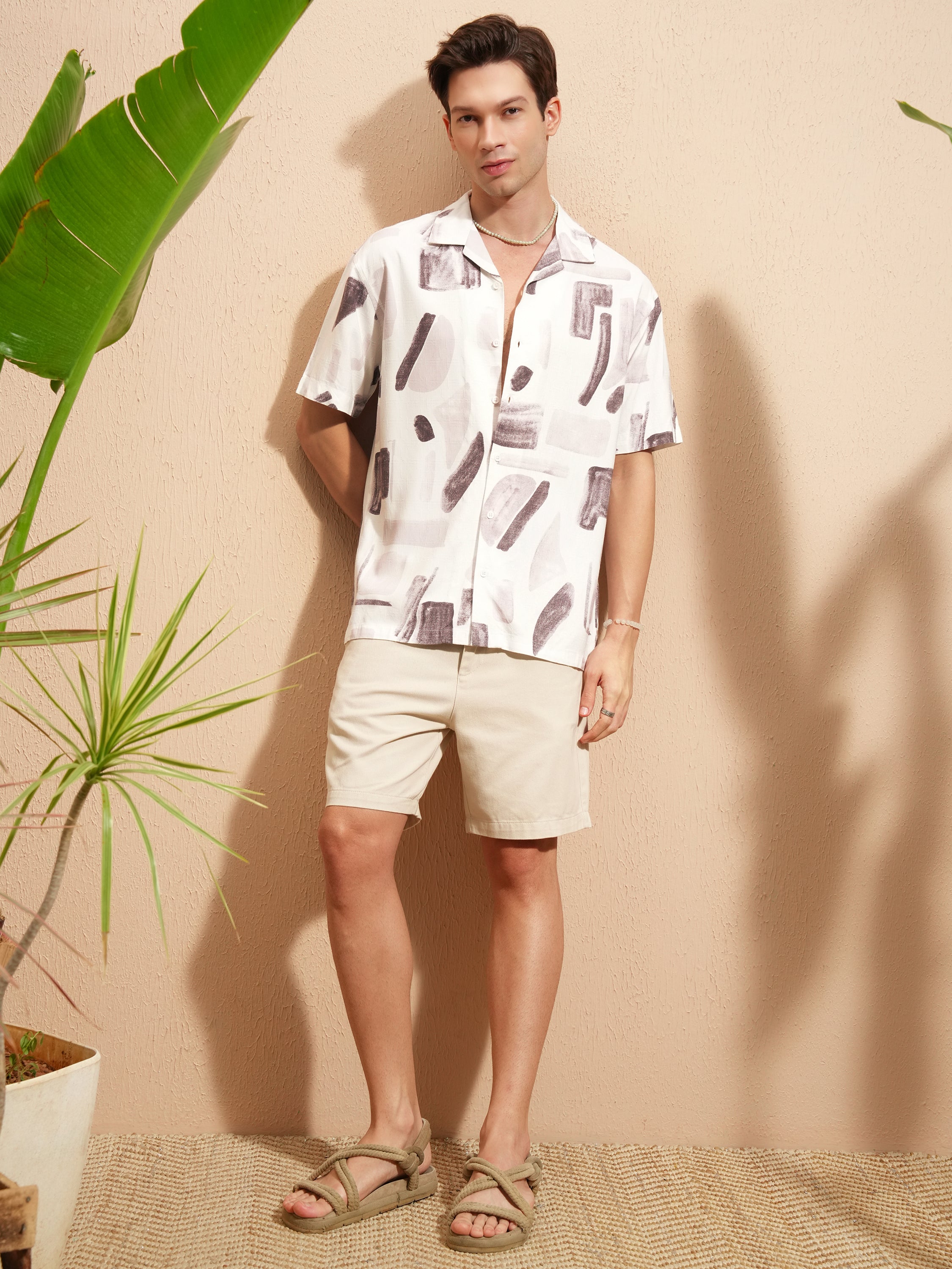 Highlander Men White Printed Relaxed Fit Casual Shirt - White - Image 2