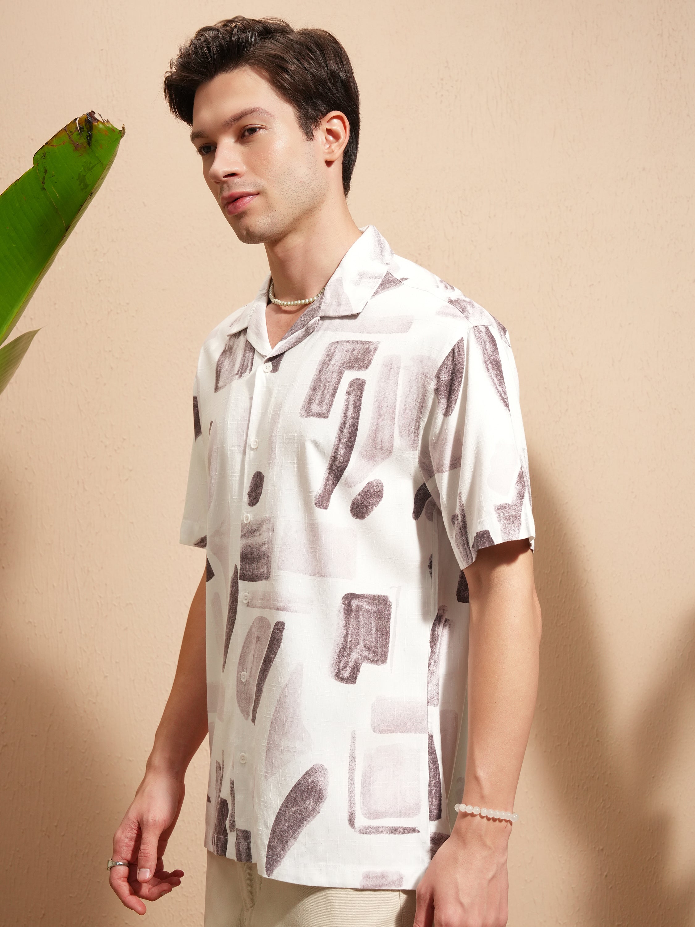 Highlander Men White Printed Relaxed Fit Casual Shirt - White - Image 4