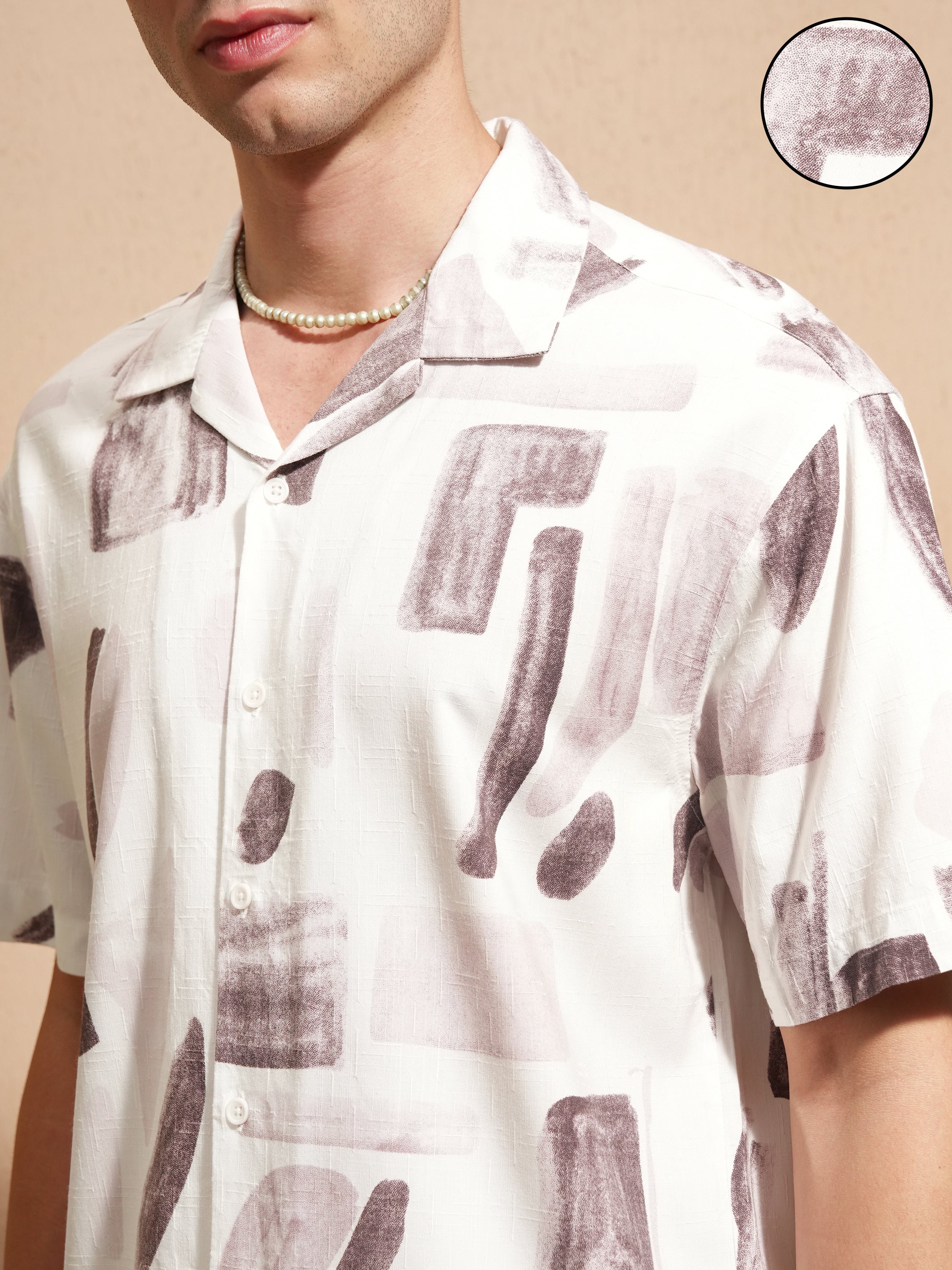 Highlander Men White Printed Relaxed Fit Casual Shirt - White - Image 5