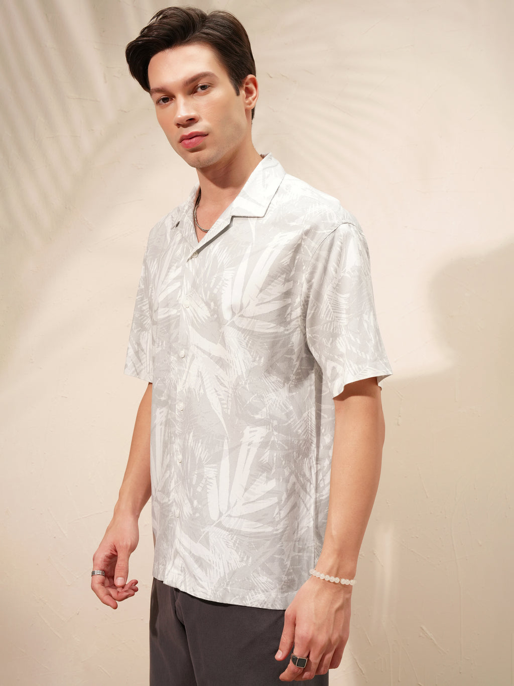 Highlander Men Grey Printed Relaxed Fit Casual Shirt - Grey - Image 4