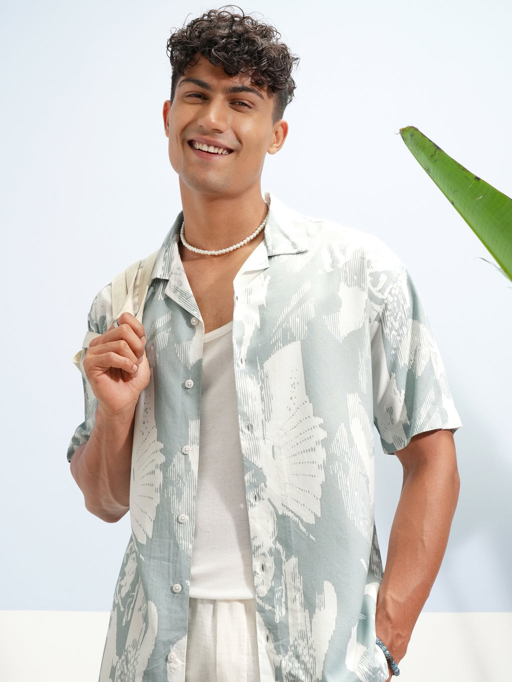Highlander Men Blue Printed Relaxed Fit Casual Shirt - Blue - Image 1