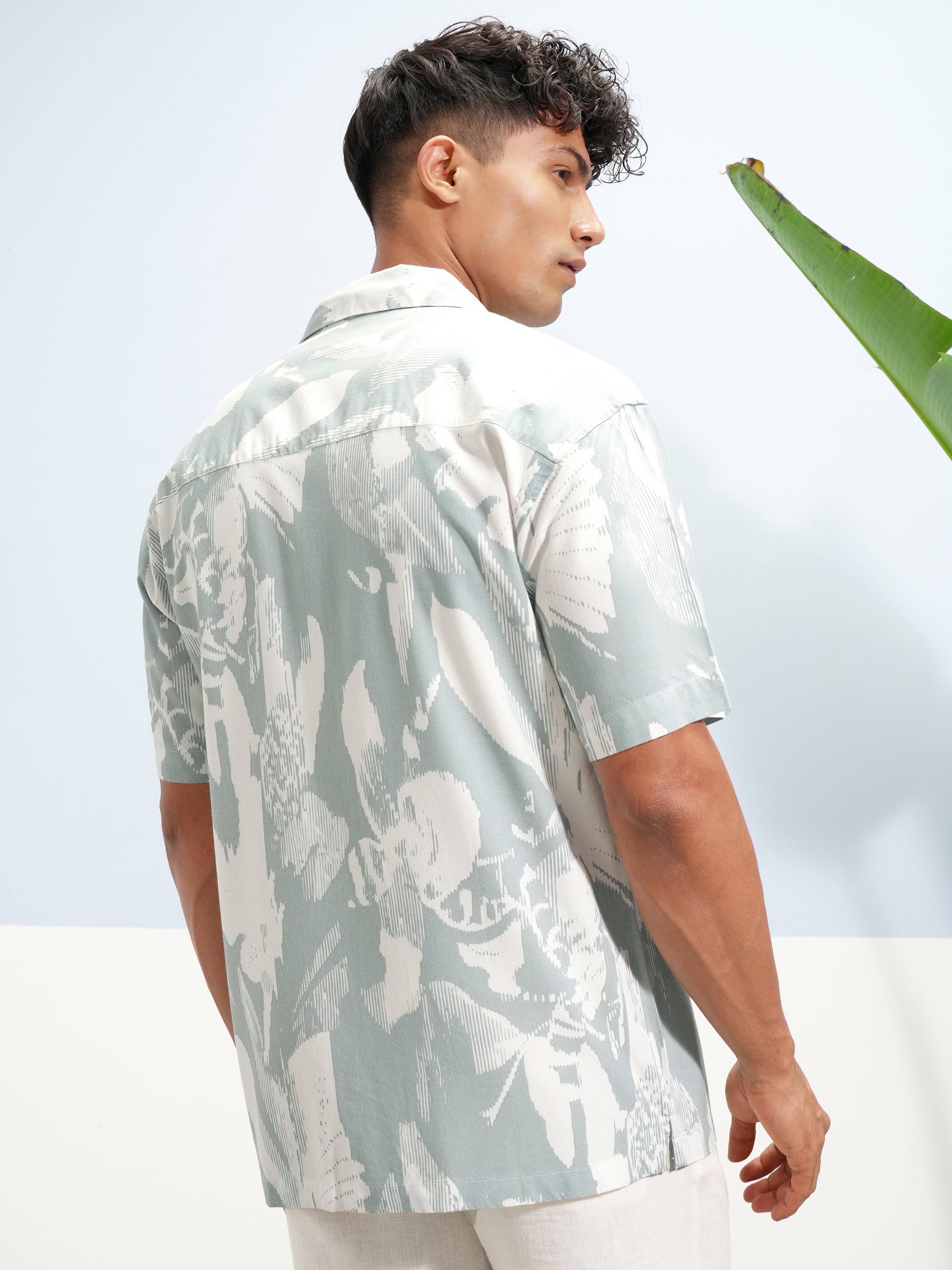 Highlander Men Blue Printed Relaxed Fit Casual Shirt - Blue - Image 3