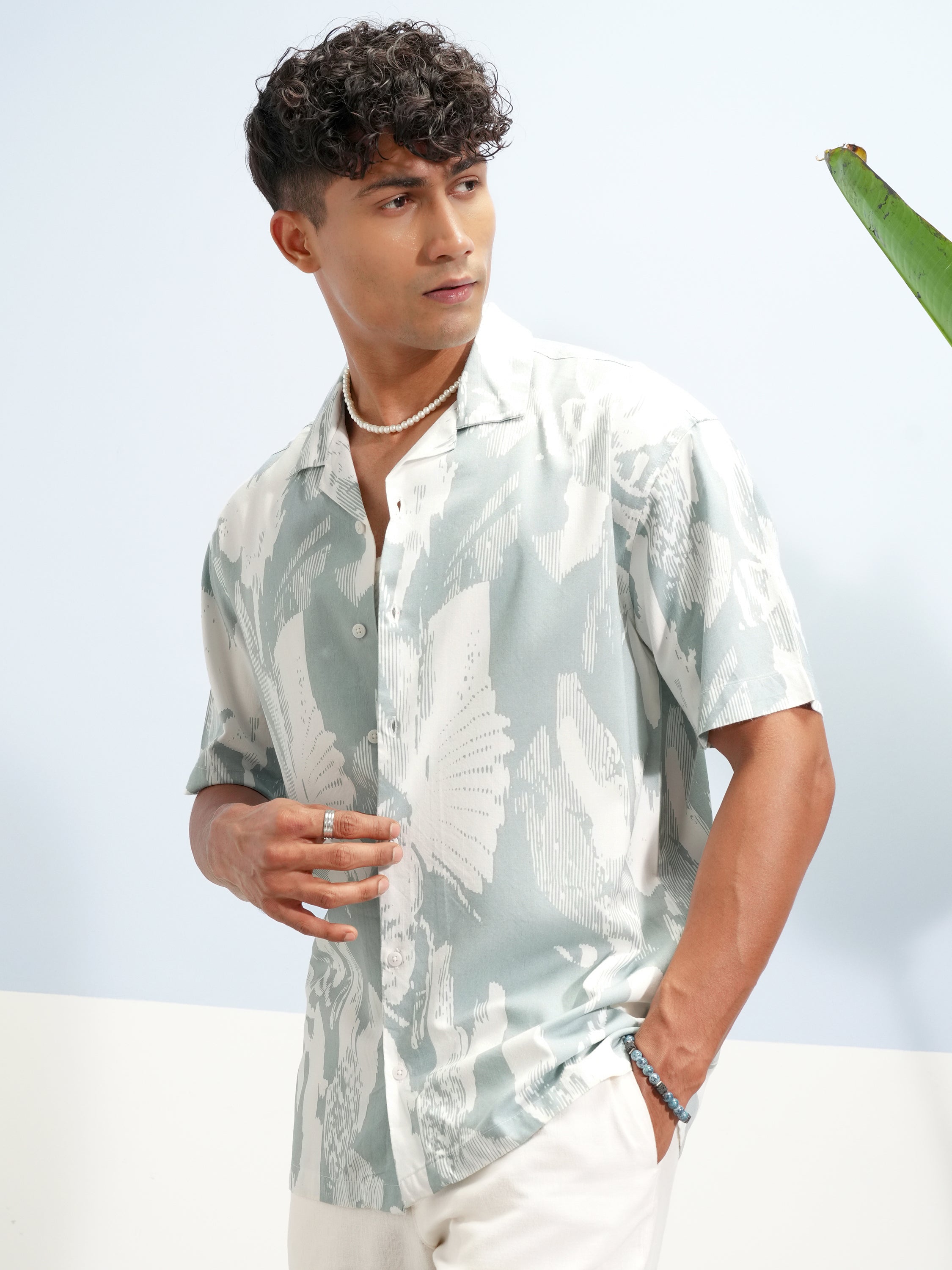 Highlander Men Blue Printed Relaxed Fit Casual Shirt - Blue - Image 4