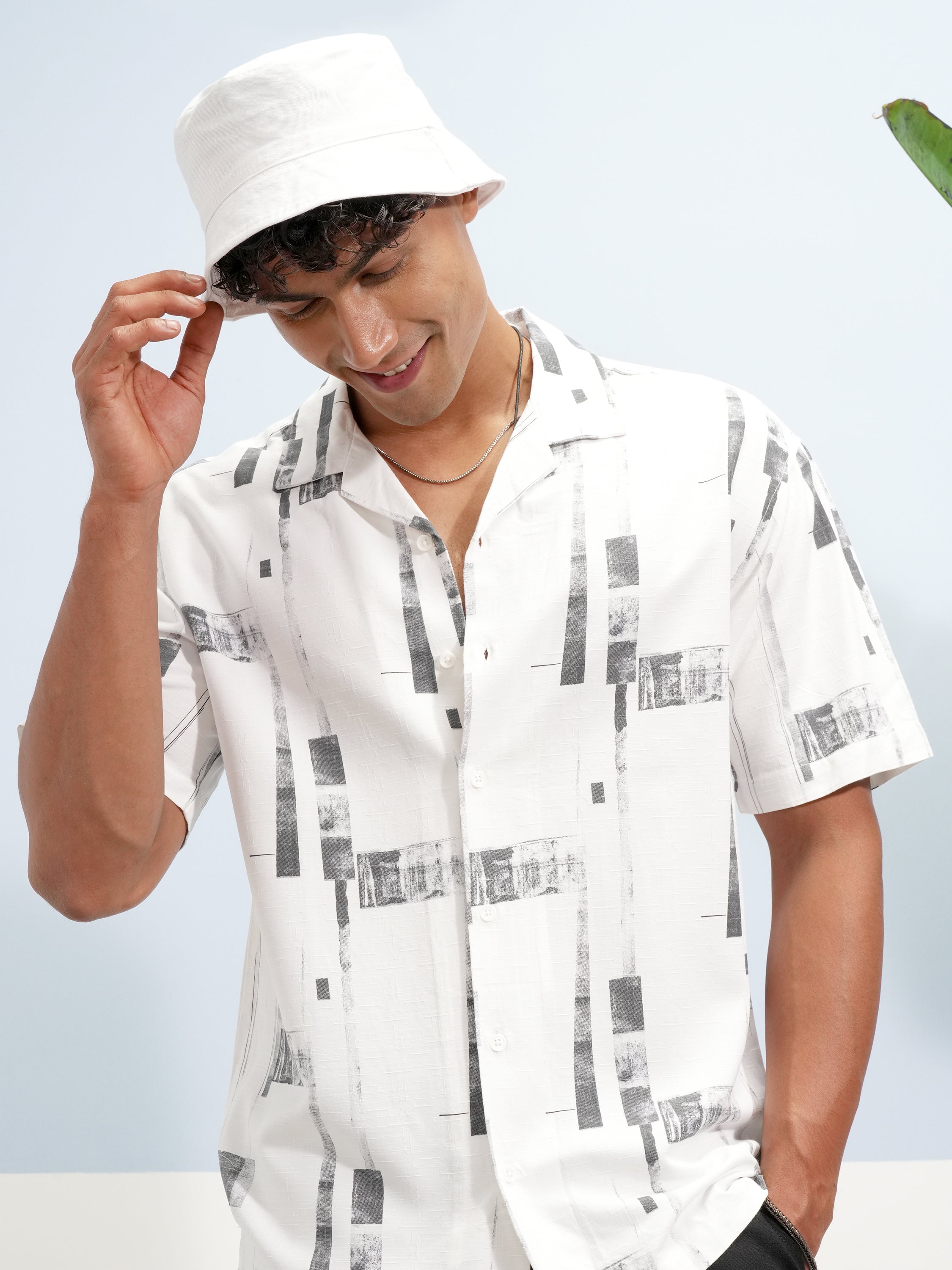 Highlander Men White Printed Relaxed Fit Casual Shirt - White - Image 1