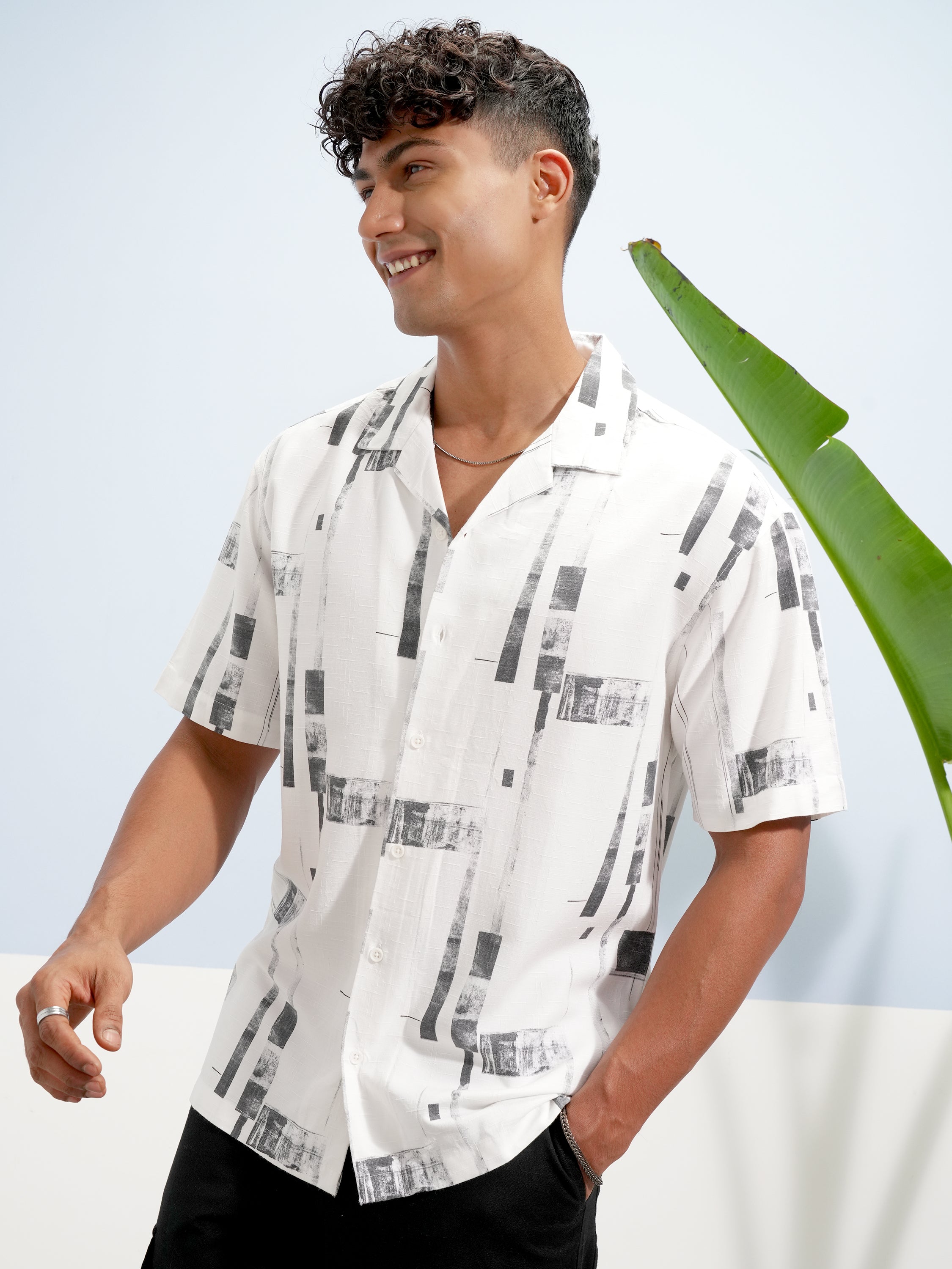 Highlander Men White Printed Relaxed Fit Casual Shirt - White - Image 4