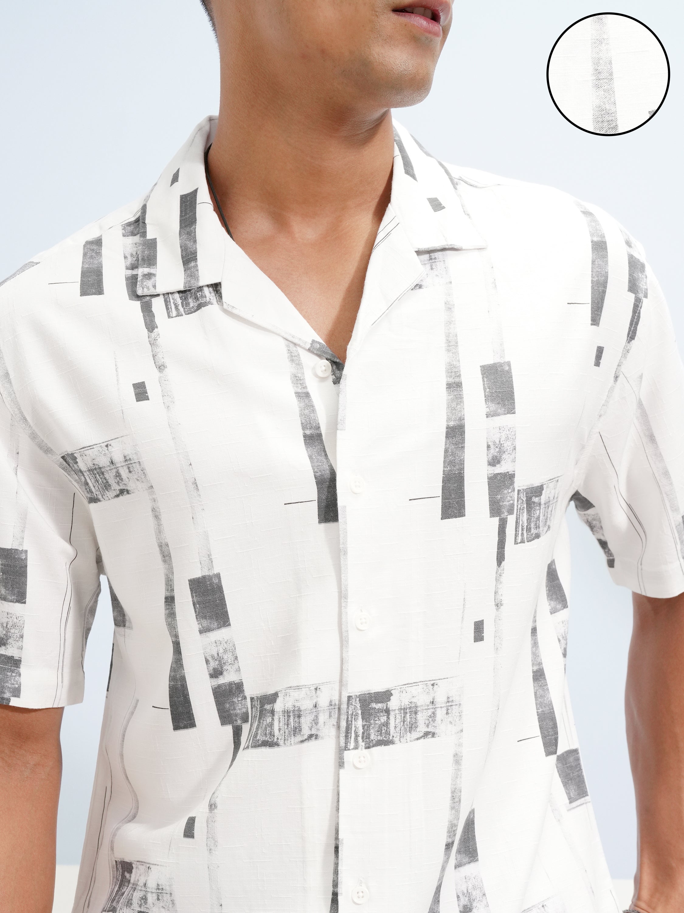 Highlander Men White Printed Relaxed Fit Casual Shirt - White - Image 5