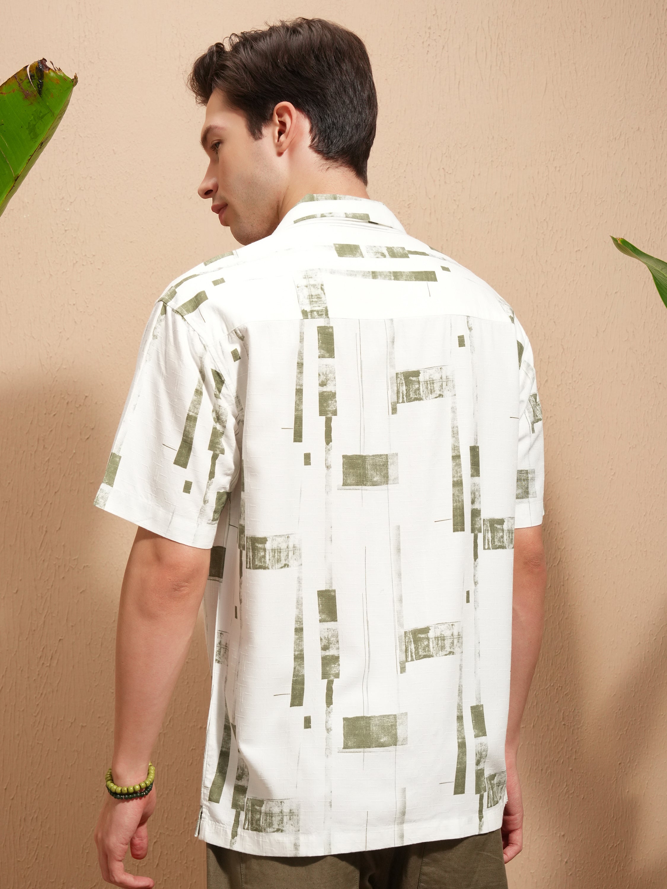 Highlander Men White Printed Relaxed Fit Casual Shirt - White - Image 3