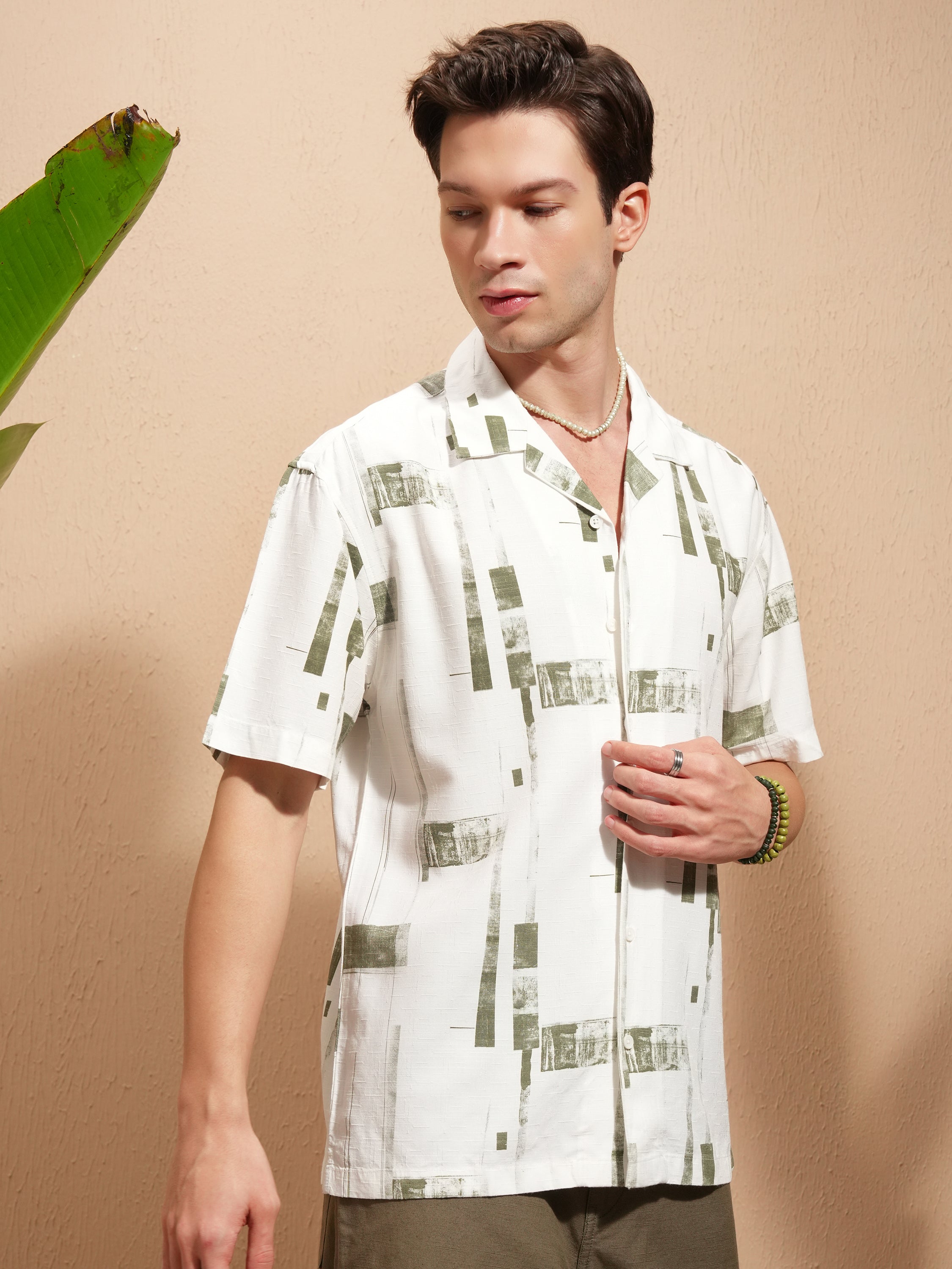 Highlander Men White Printed Relaxed Fit Casual Shirt - White - Image 6