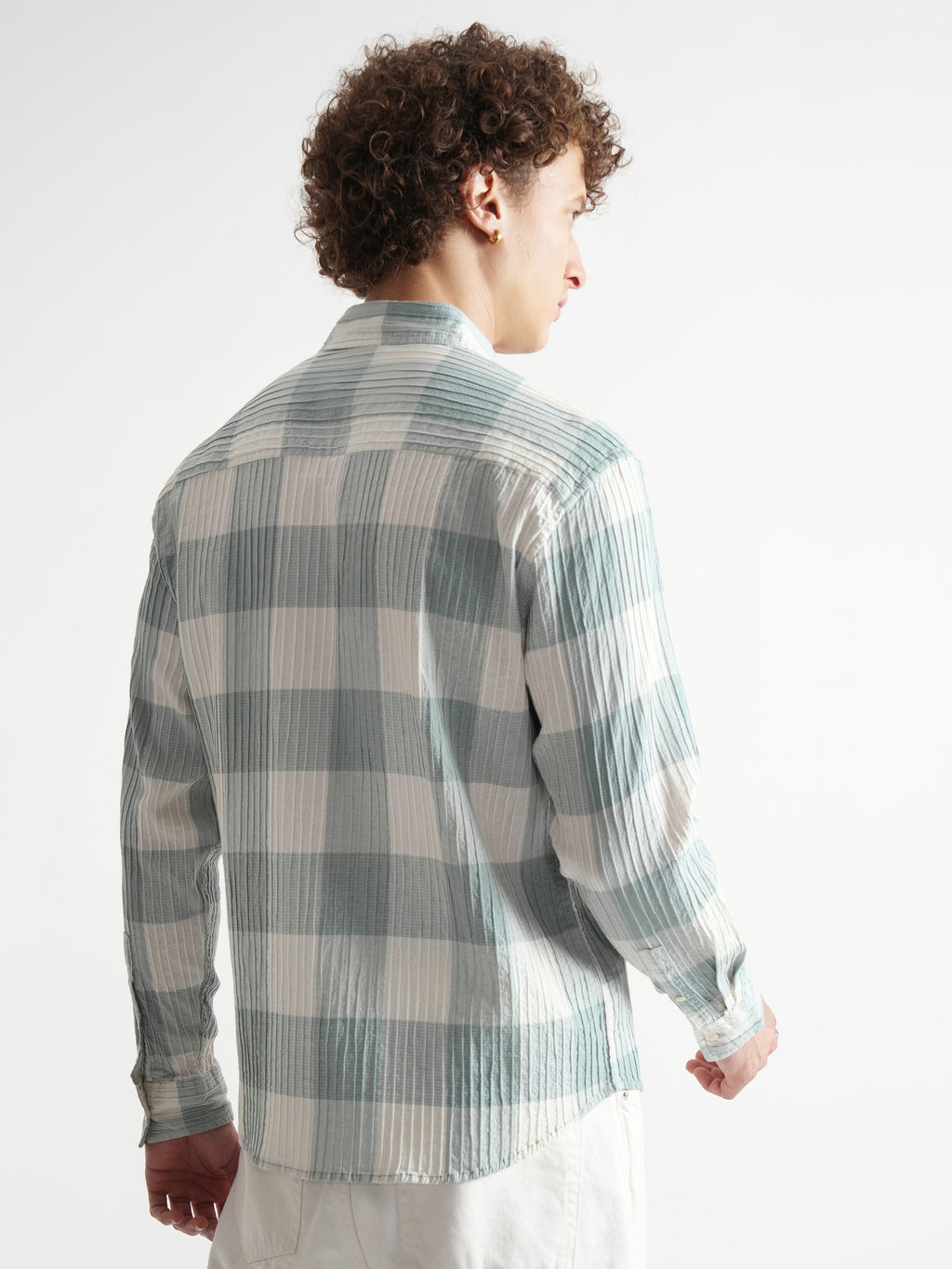 Highlander Men Green Checked Relaxed Fit Casual Shirt - Green - Image 3