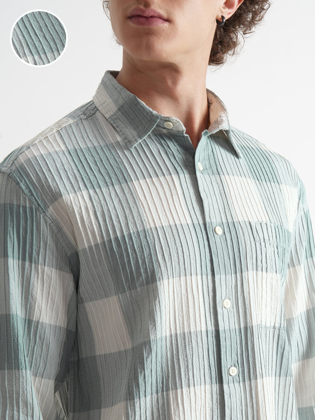 Highlander Men Green Checked Relaxed Fit Casual Shirt - Green - Image 5