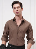 Highlander Men Brown Solid Slim Fit Casual Shirt - Brown - Image 1