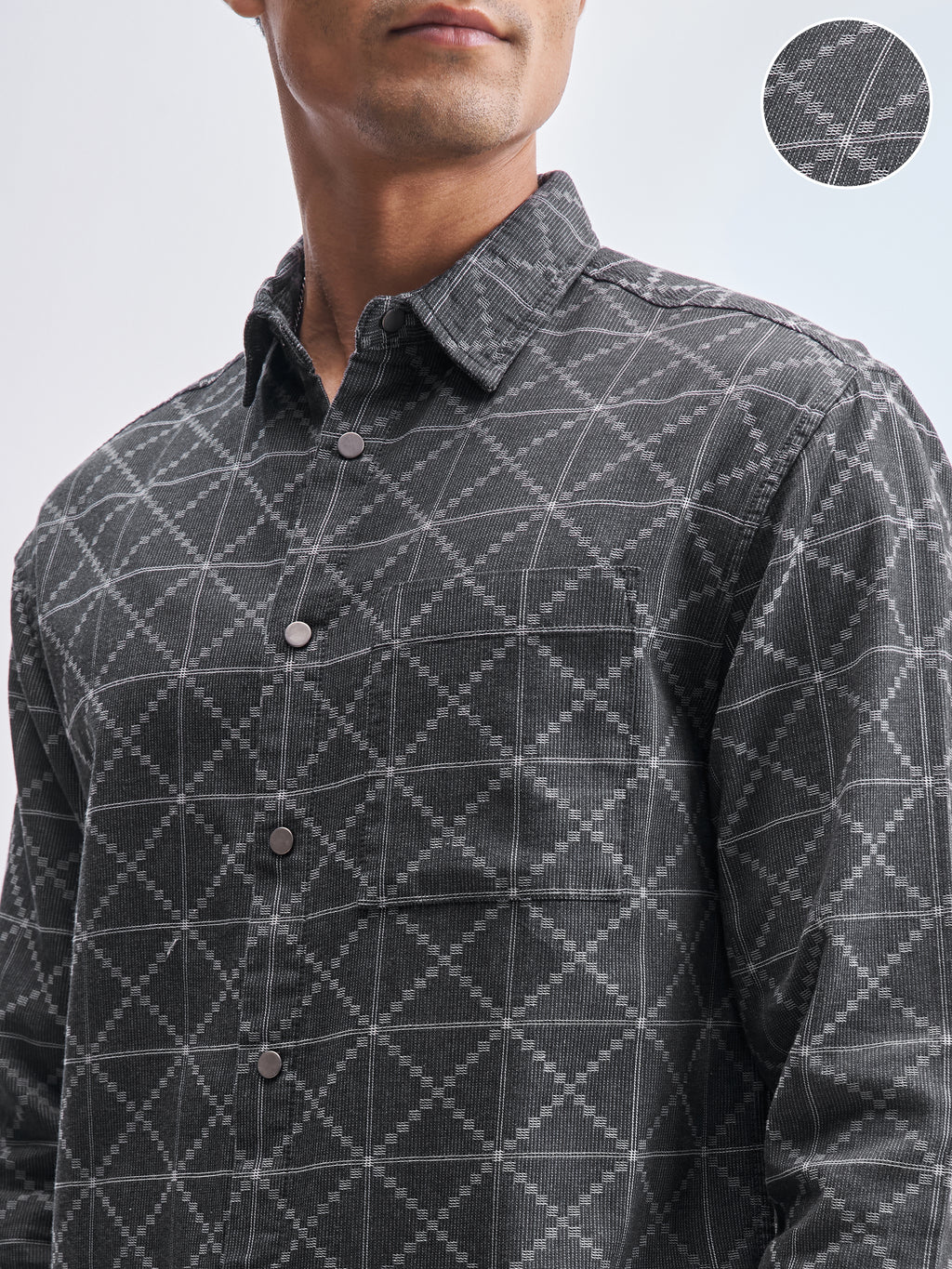 Highlander Men Grey Printed Relaxed Fit Casual Shirt - Grey - Image 5
