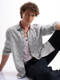 Highlander Men Grey Printed Relaxed Fit Casual Shirt - Grey - Image 1