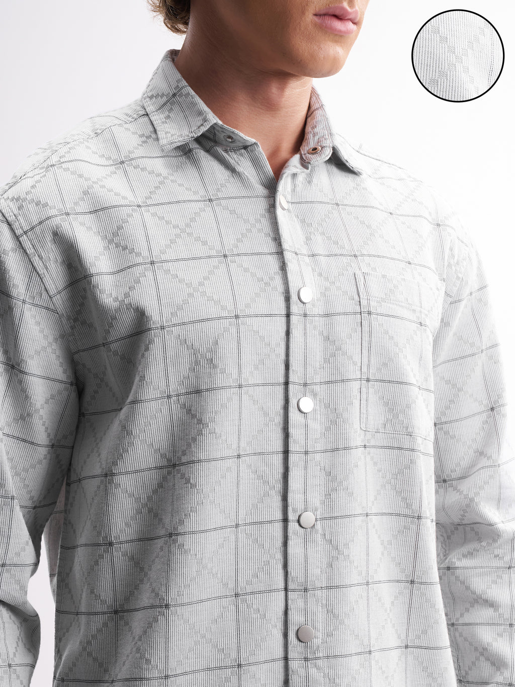 Highlander Men Grey Printed Relaxed Fit Casual Shirt - Grey - Image 5