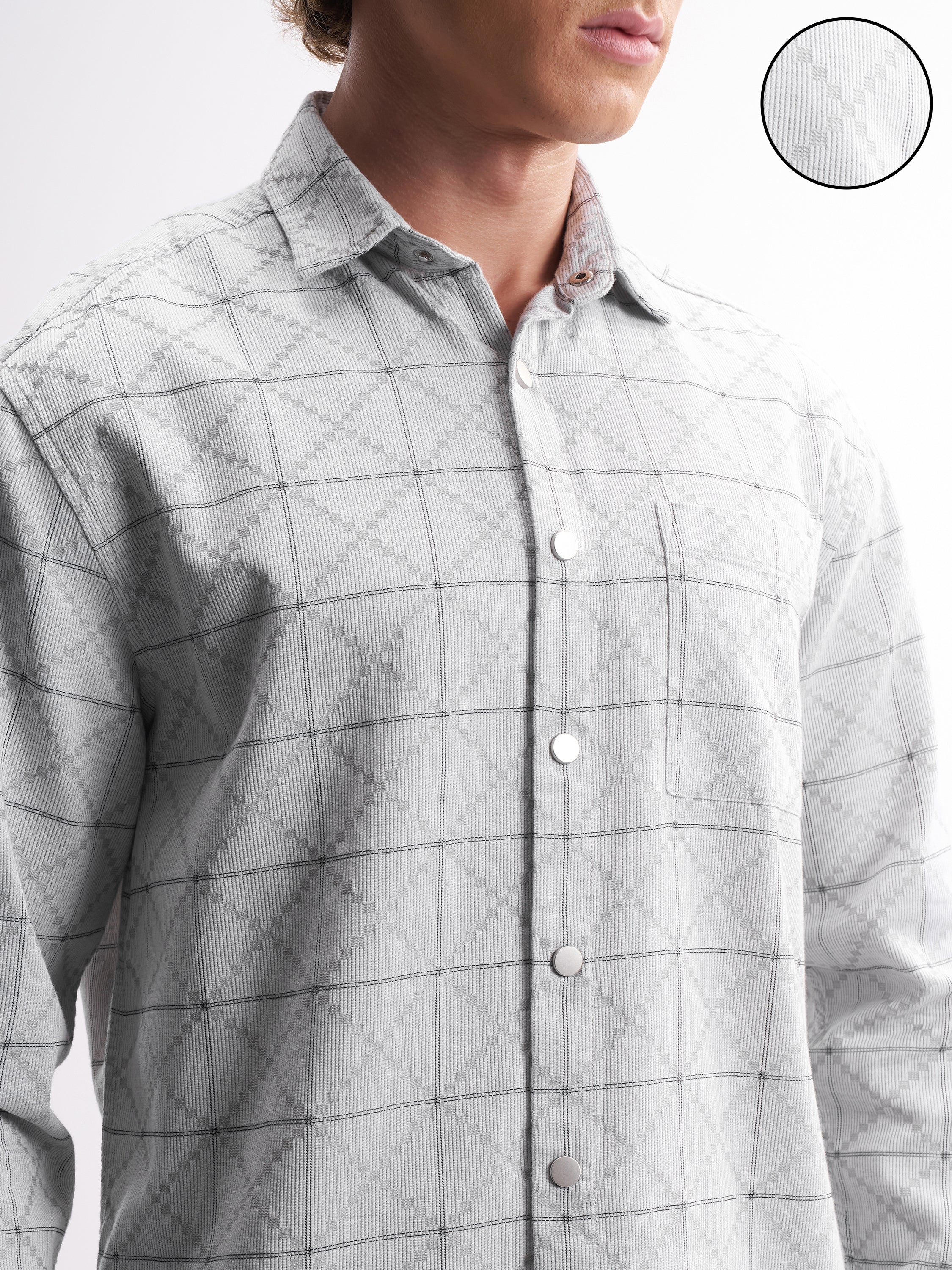 Highlander Men Grey Printed Relaxed Fit Casual Shirt - Grey - Image 5