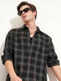 Highlander Men Black Checked Relaxed Fit Casual Shirt - Black - Image 1