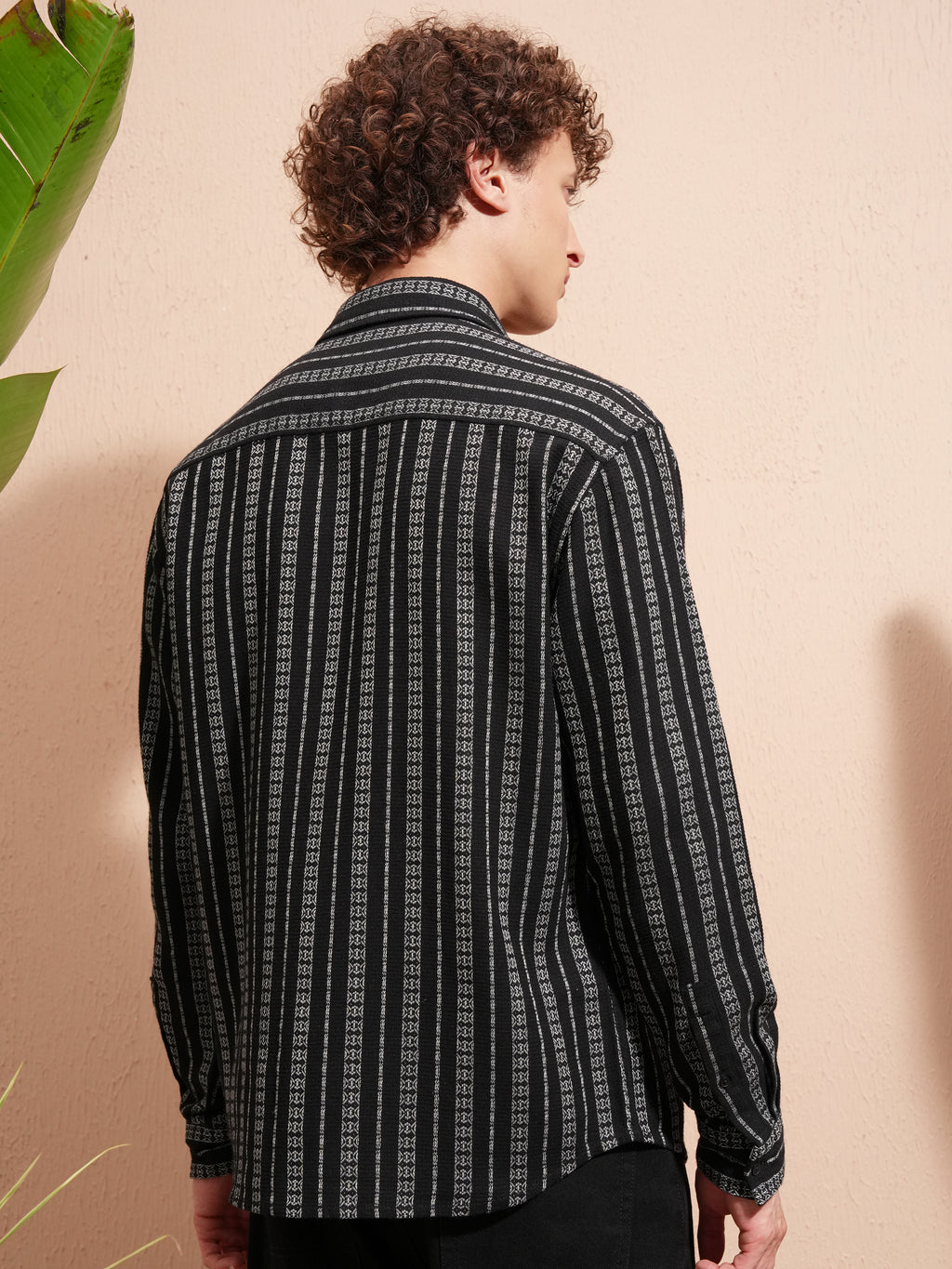 Highlander Men Black Striped Relaxed Fit Casual Shirt - Black - Image 3
