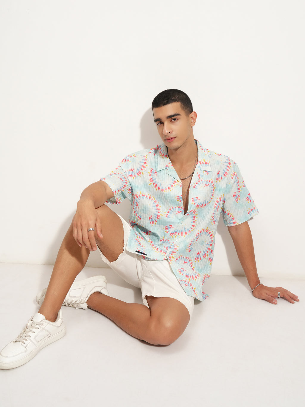Highlander Men Blue Printed Relaxed Fit Casual Shirt - Blue - Image 2
