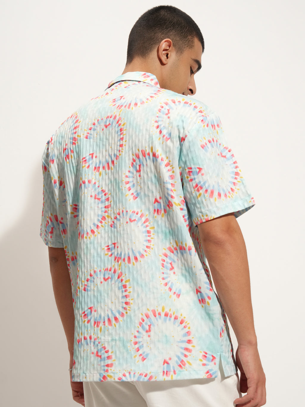 Highlander Men Blue Printed Relaxed Fit Casual Shirt - Blue - Image 3