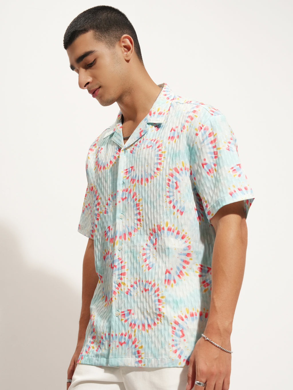Highlander Men Blue Printed Relaxed Fit Casual Shirt - Blue - Image 4