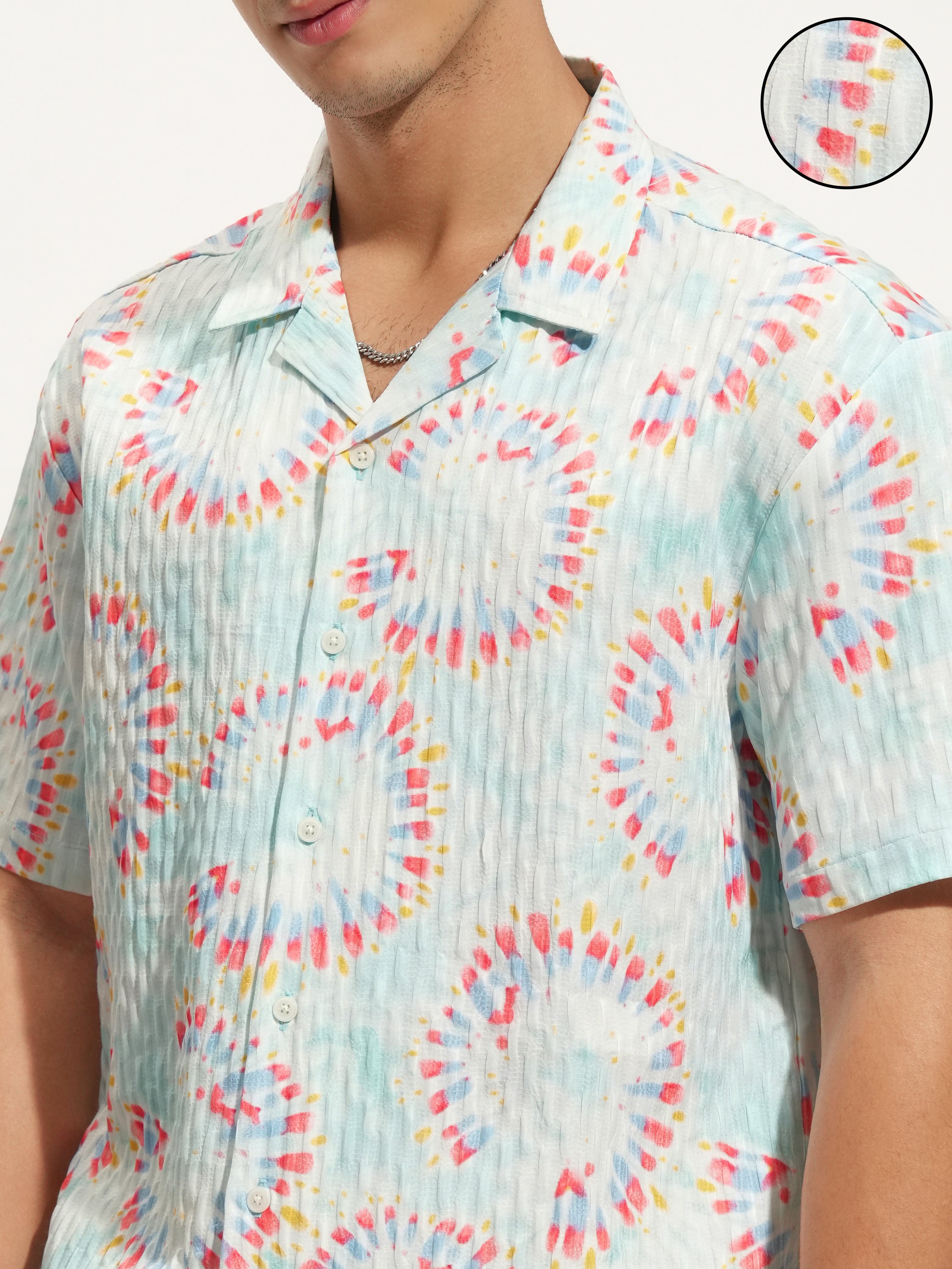 Highlander Men Blue Printed Relaxed Fit Casual Shirt - Blue - Image 5
