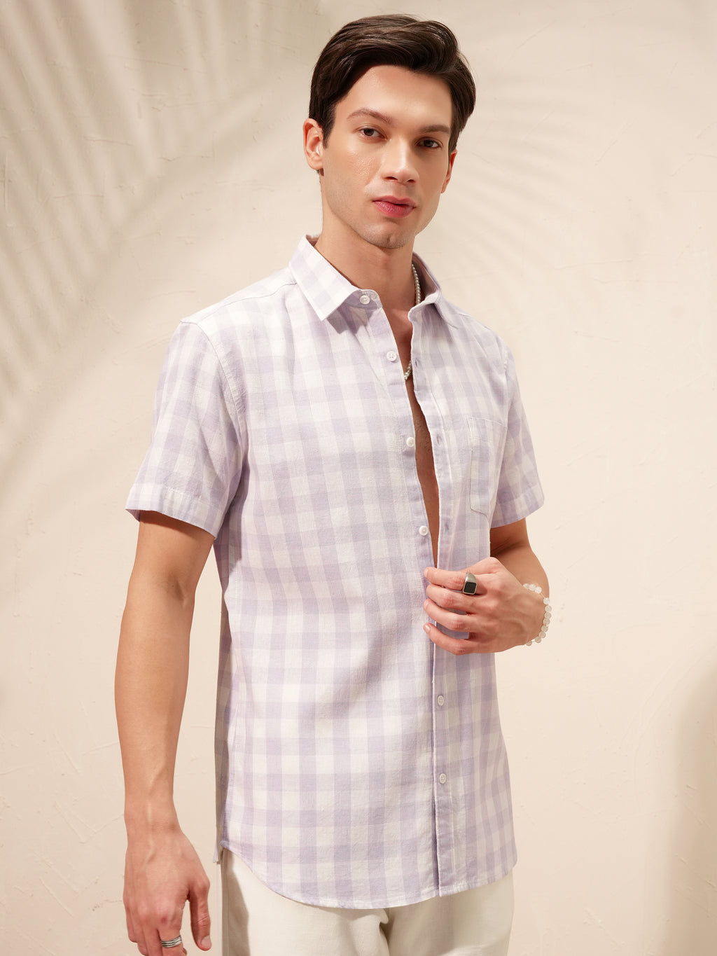 Highlander Men Purple Checked Relaxed Fit Casual Shirt - Purple - Image 6