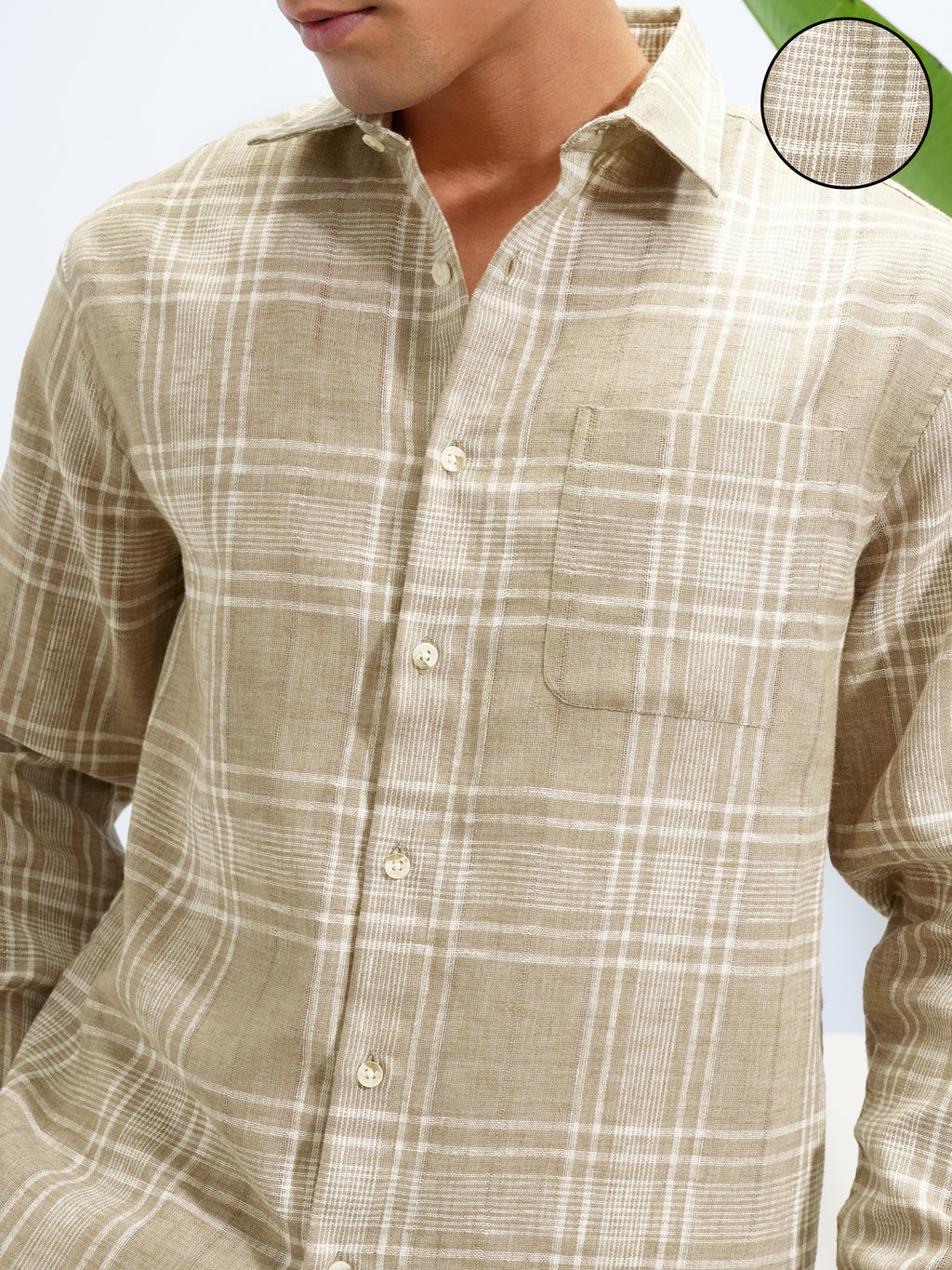 Highlander Men Khaki Checked Relaxed Fit Casual Shirt - Khaki - Image 5